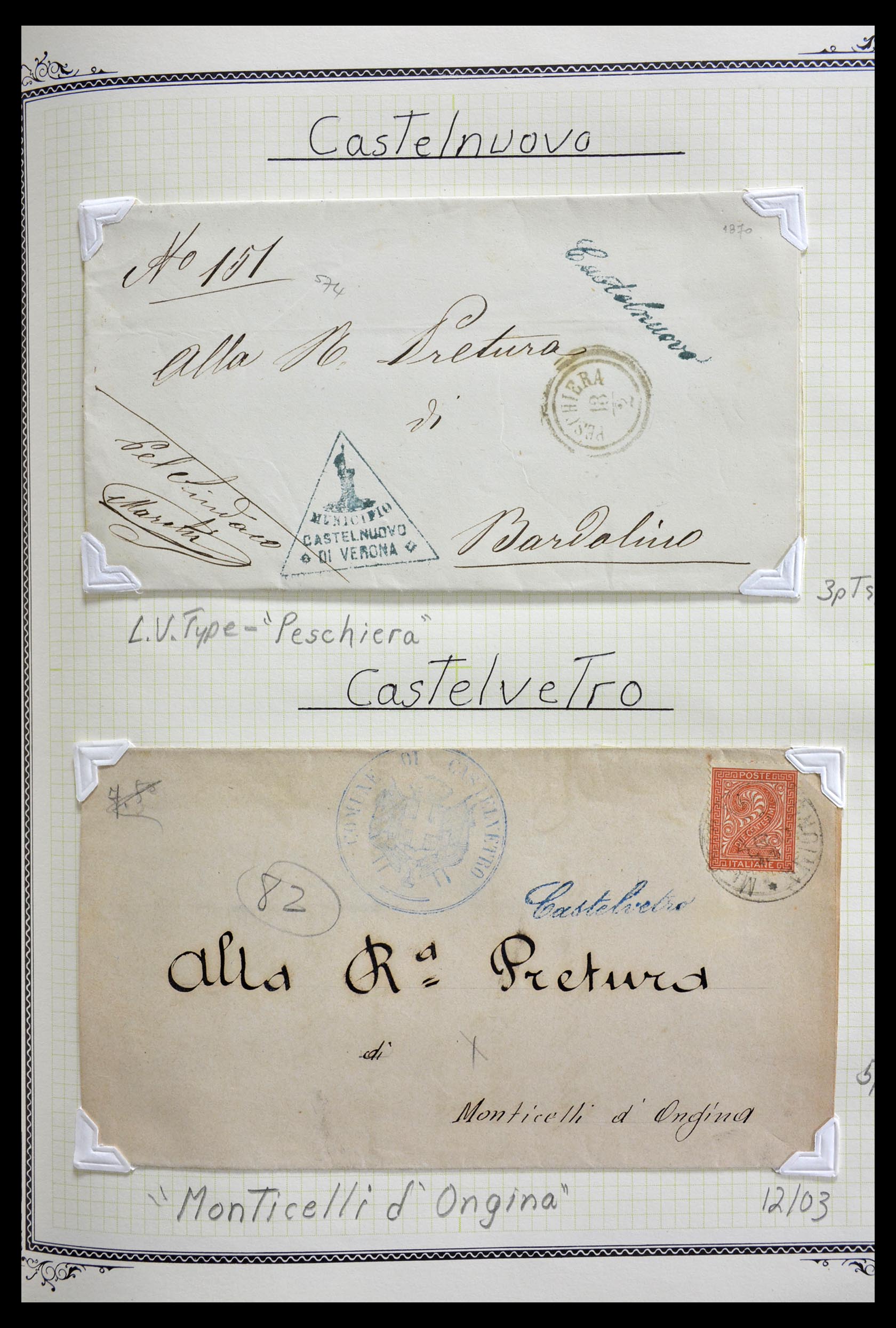 29293 060 - 29293 Italy cancellation collection 1870-1949.