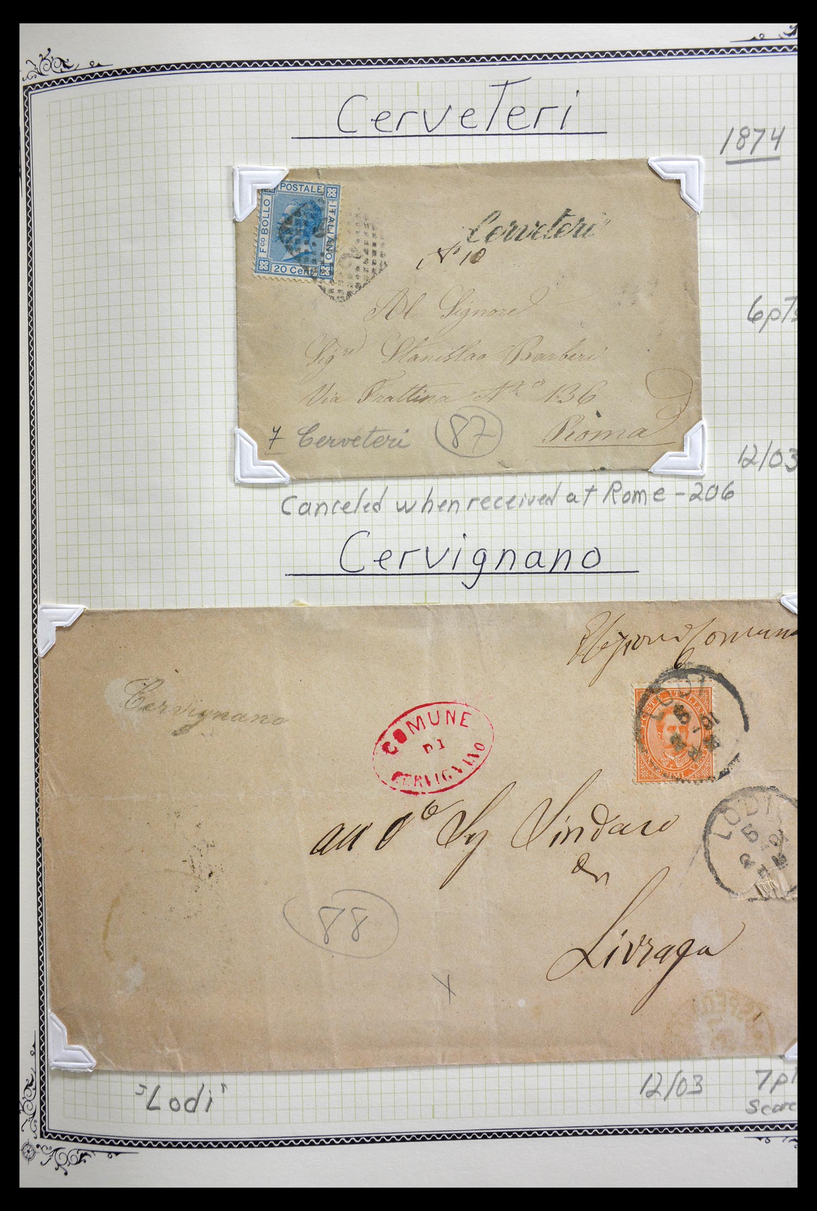 29293 064 - 29293 Italy cancellation collection 1870-1949.