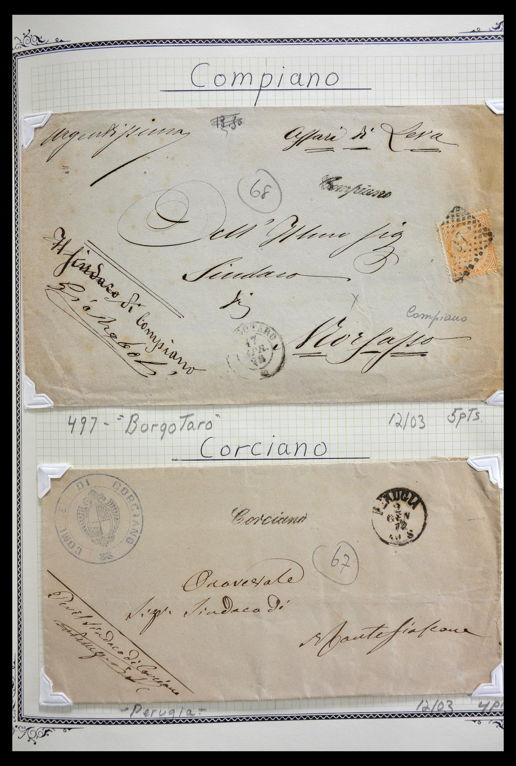 29293 072 - 29293 Italy cancellation collection 1870-1949.