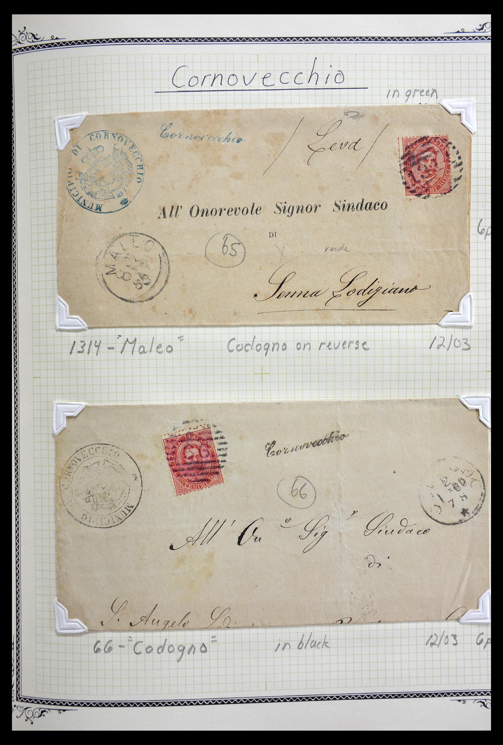 29293 075 - 29293 Italy cancellation collection 1870-1949.