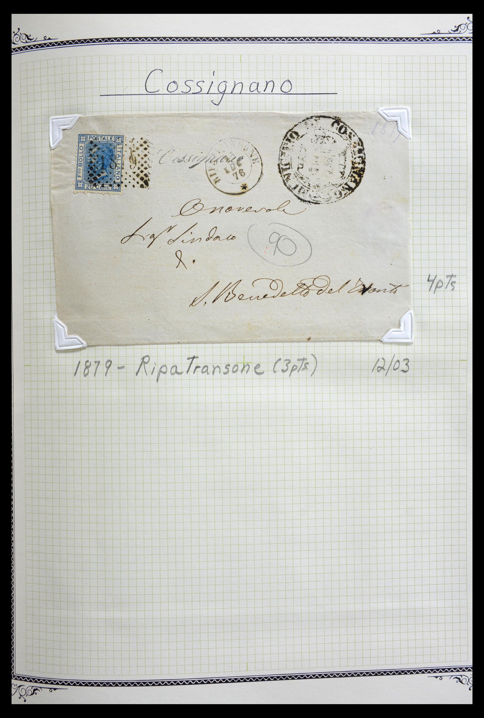 29293 076 - 29293 Italy cancellation collection 1870-1949.