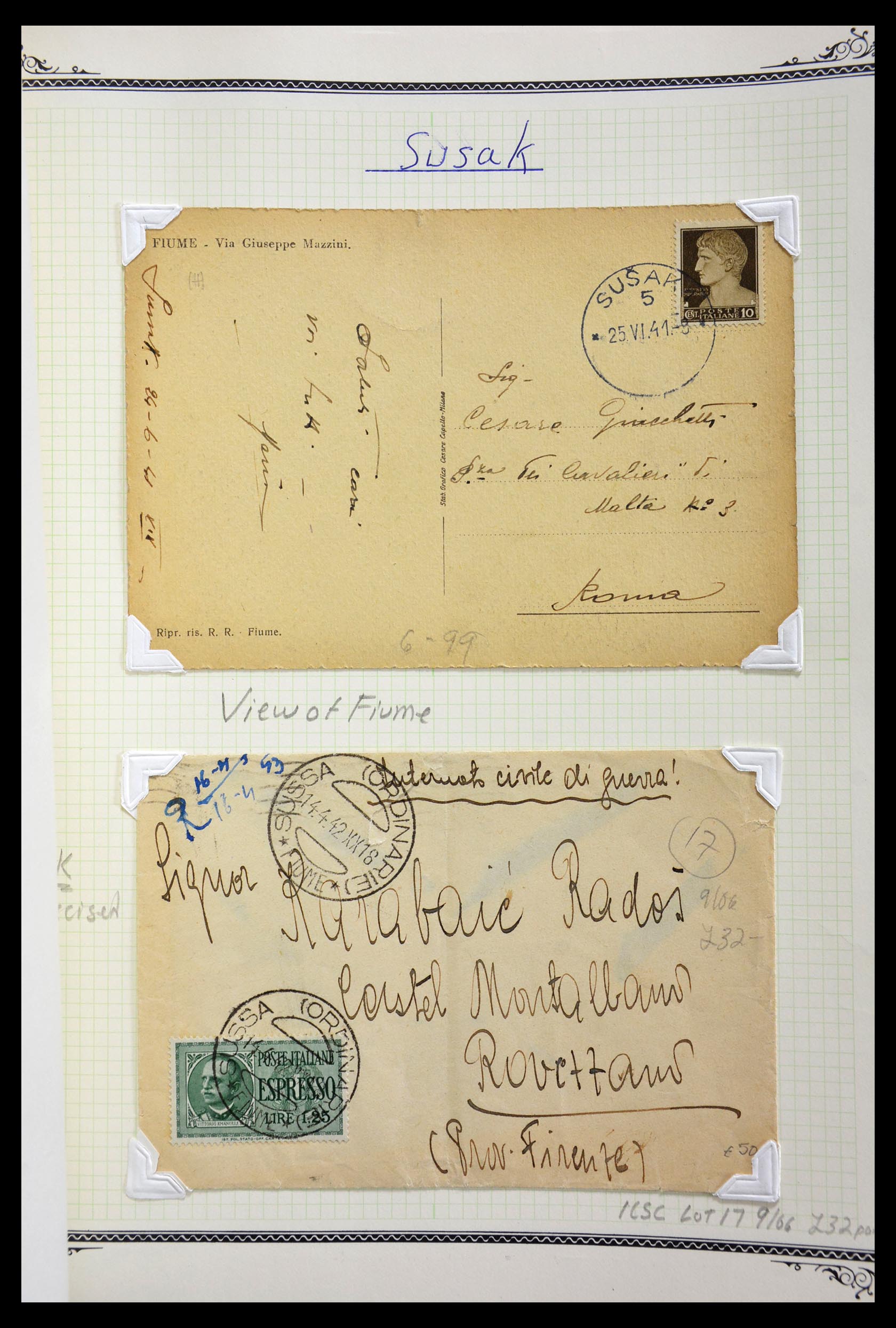 29293 833 - 29293 Italy cancellation collection 1870-1949.