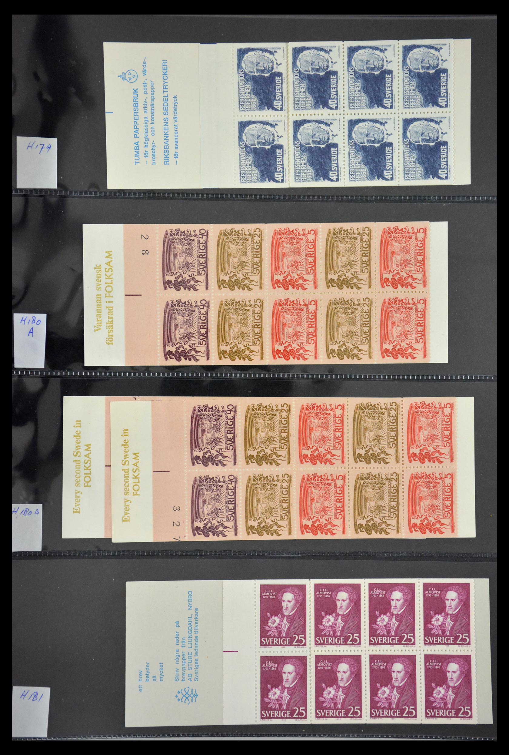 29368 038 - 29368 Sweden stamp booklets 1942-1996.