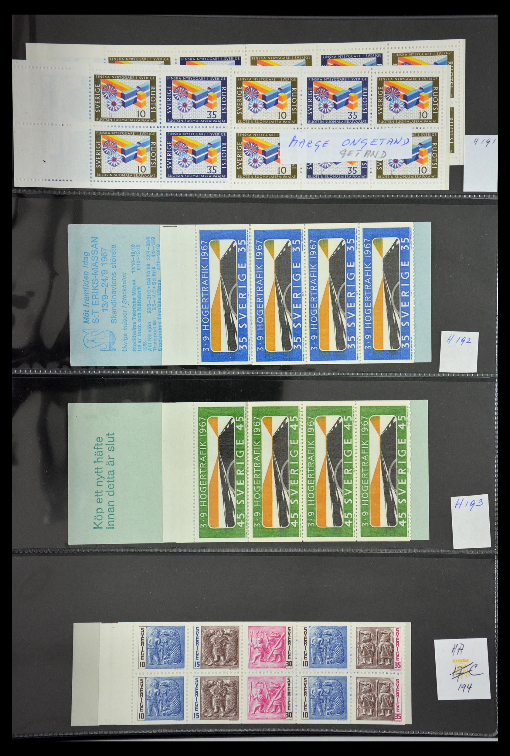 29368 041 - 29368 Sweden stamp booklets 1942-1996.