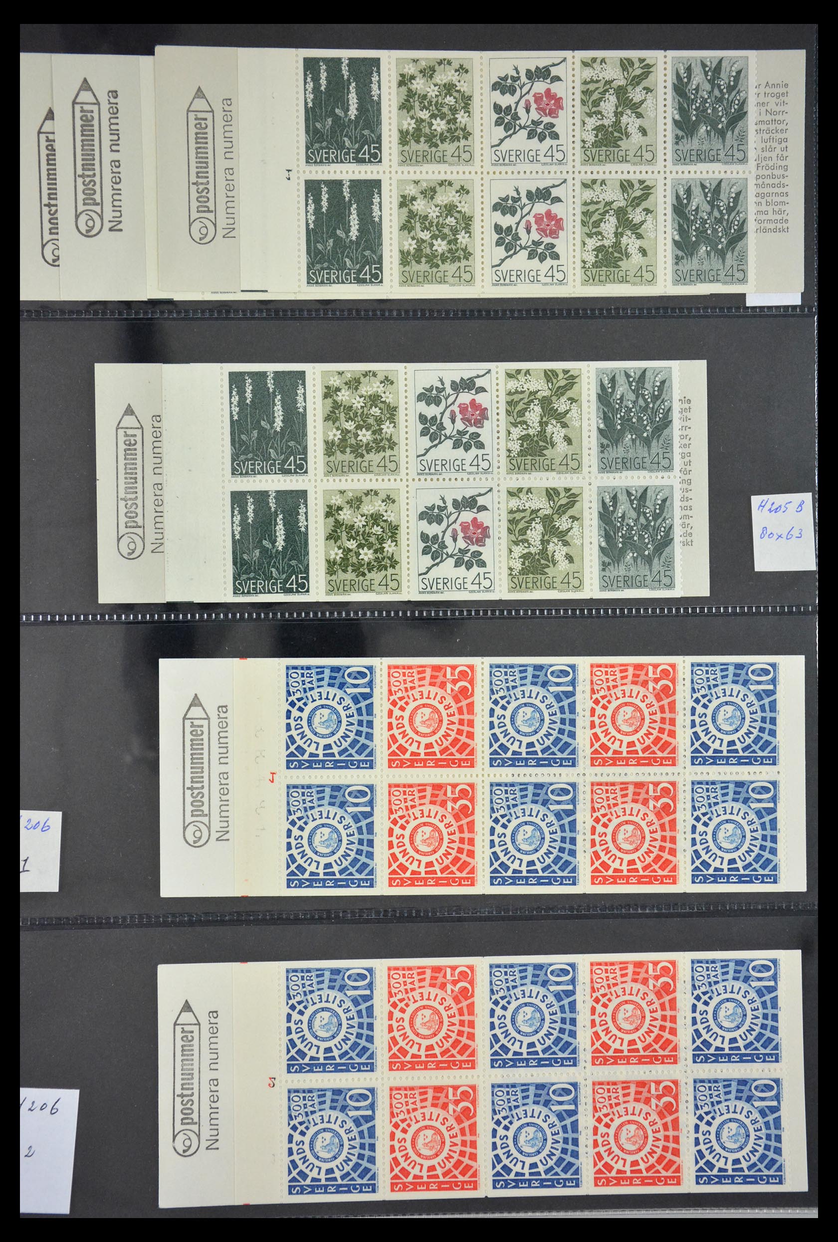 29368 045 - 29368 Sweden stamp booklets 1942-1996.