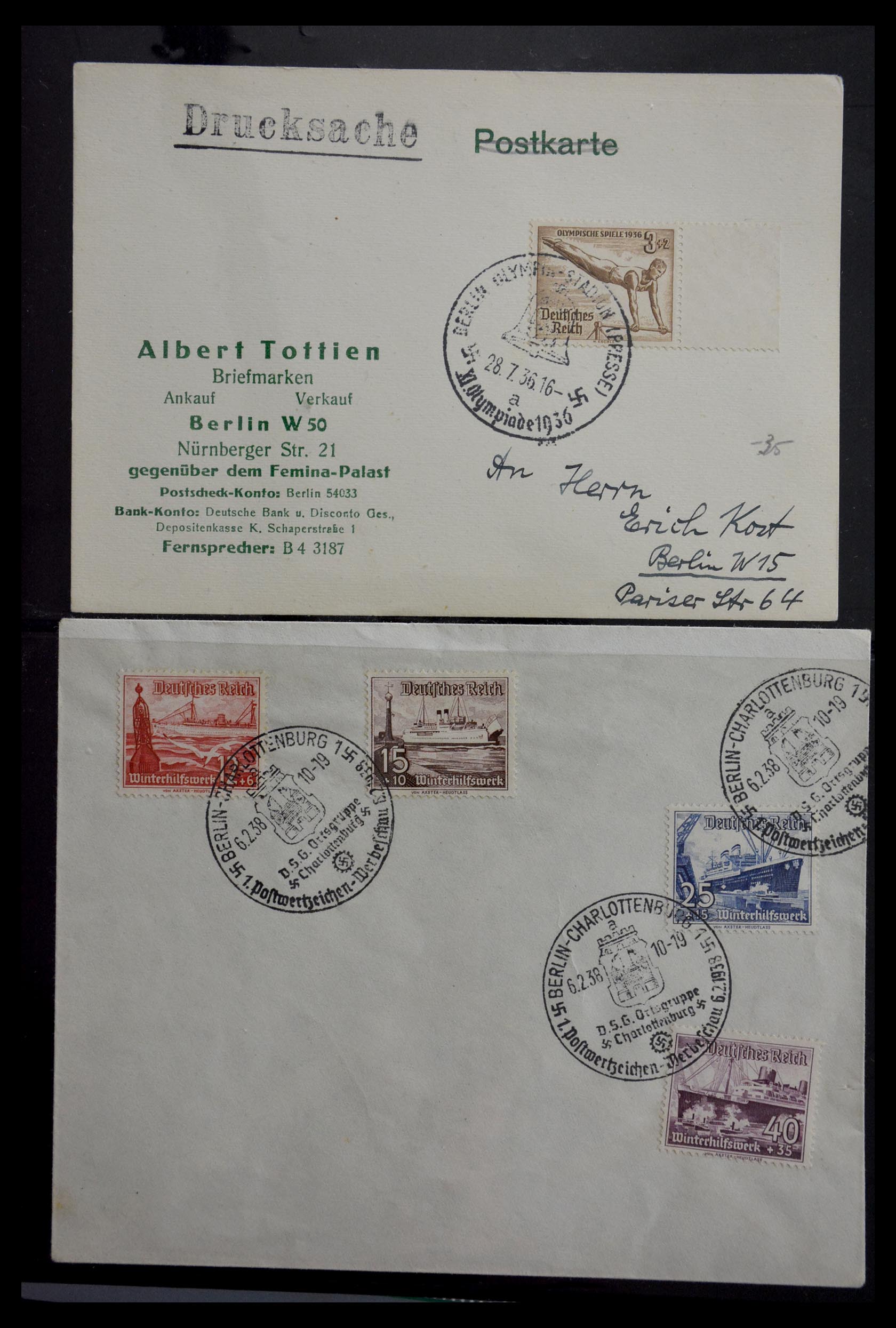 29382 001 - 29382 Germany covers and FDC's 1936-1965.
