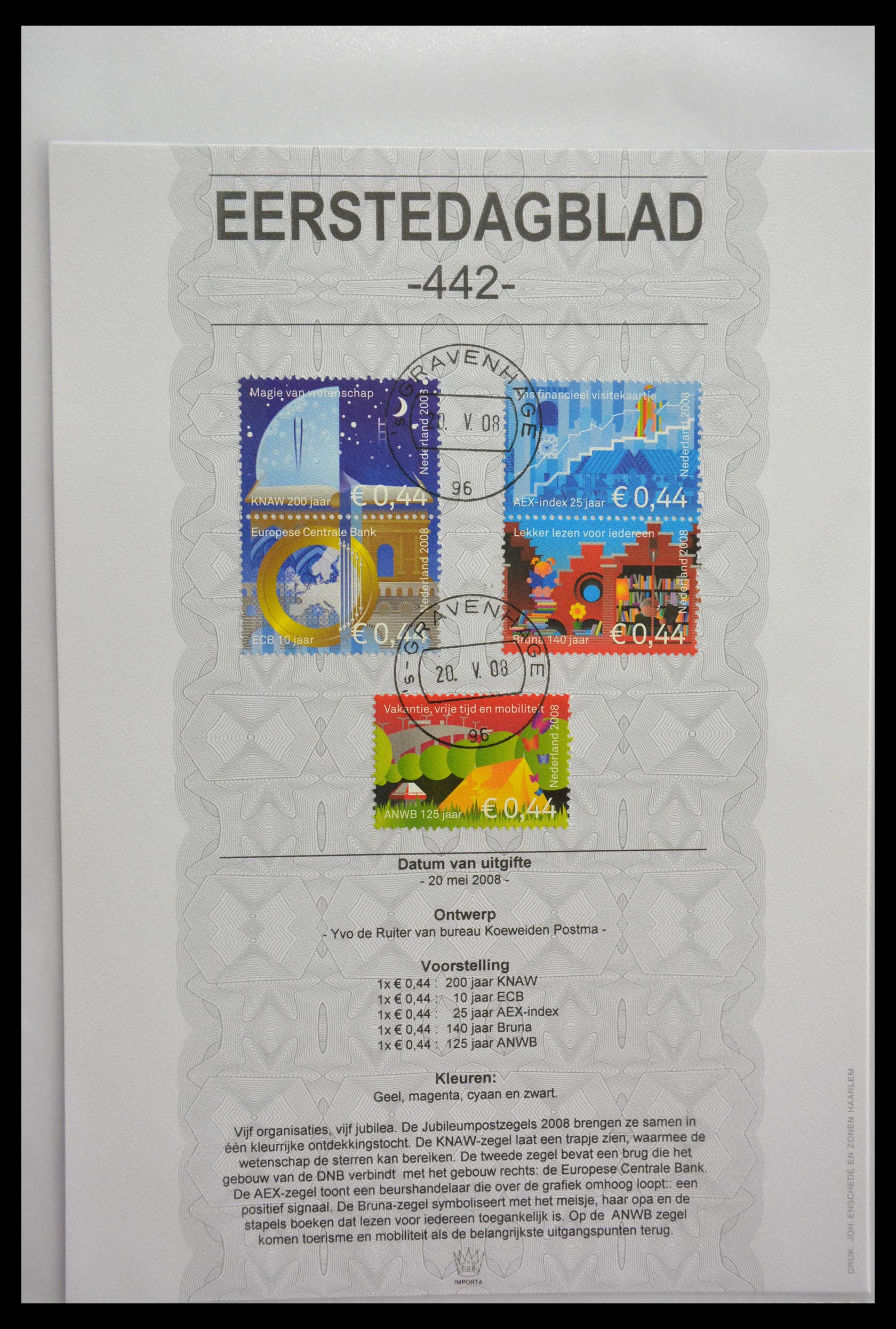 29403 442 - 29403 Netherlands 1st day pages 1981-2010.