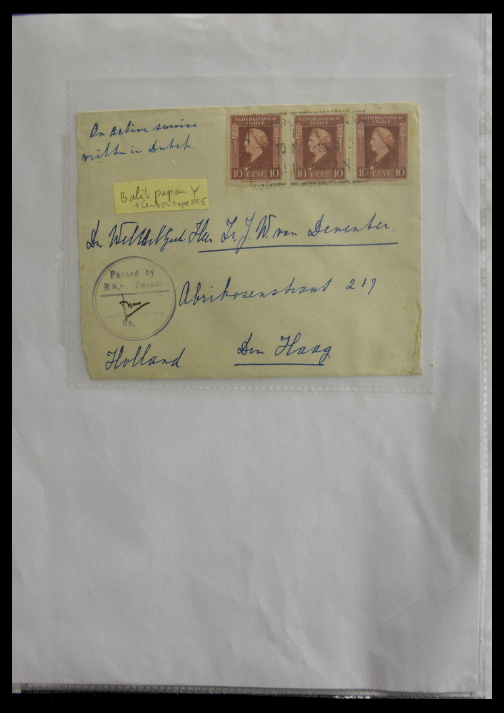 29422 010 - 29422 Dutch east Indies cancels.