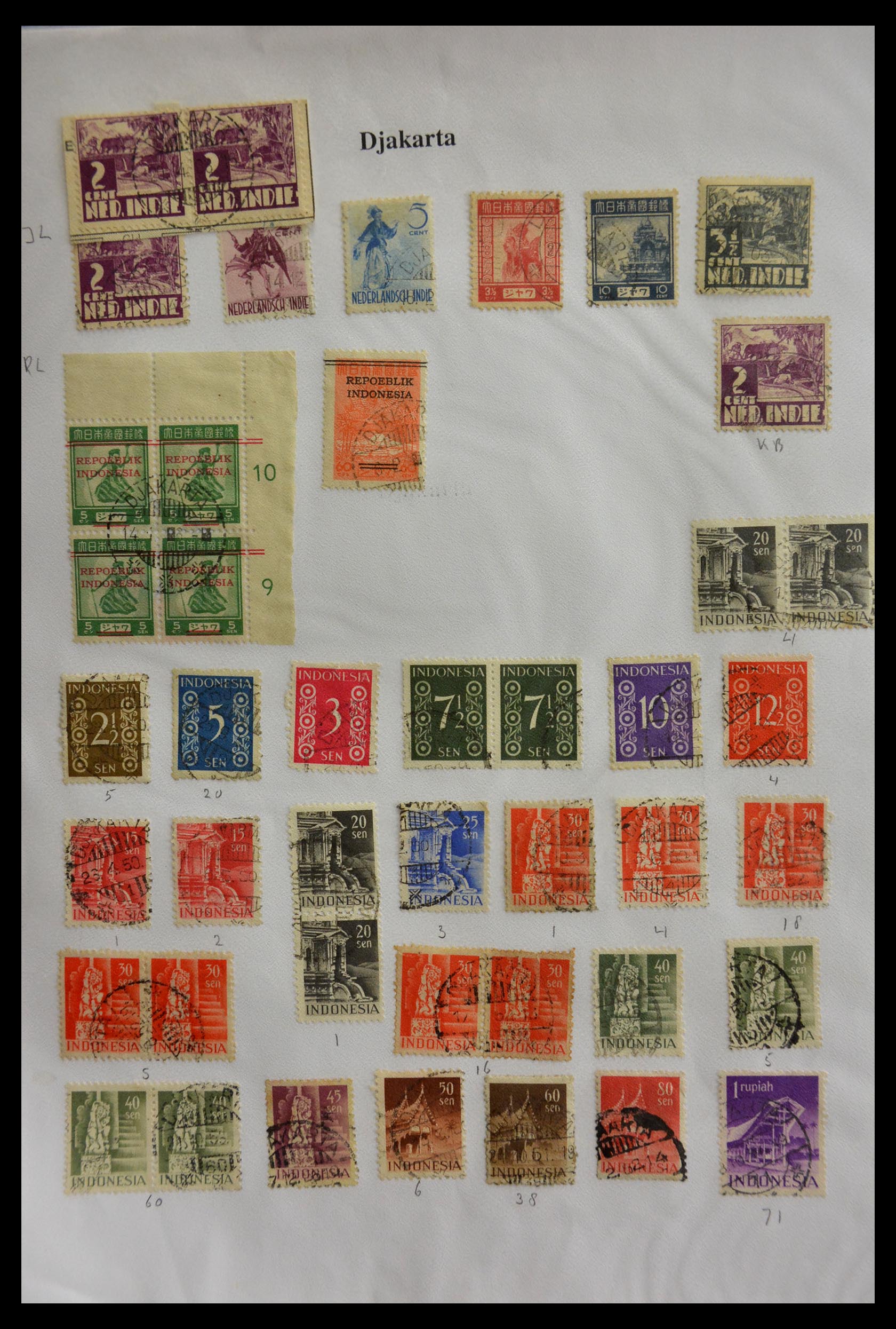 29422 076 - 29422 Dutch east Indies cancels.