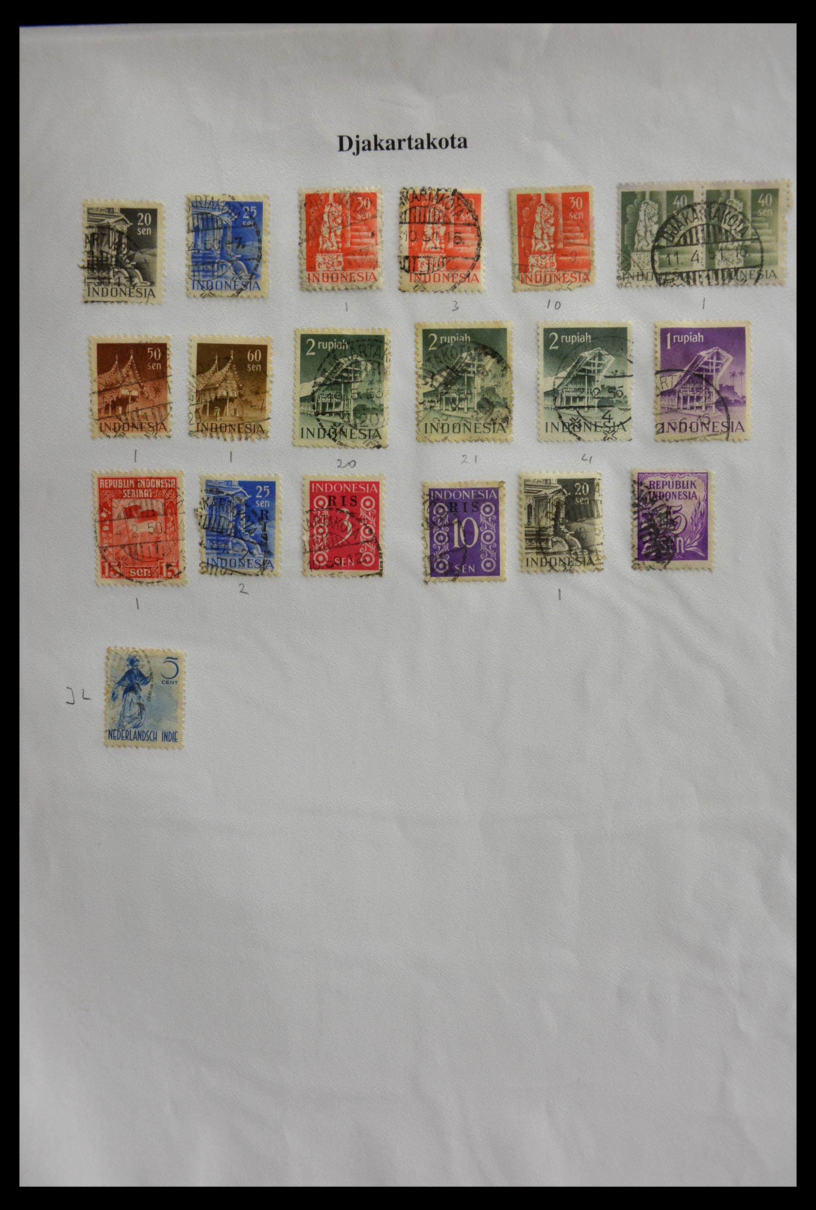 29422 078 - 29422 Dutch east Indies cancels.