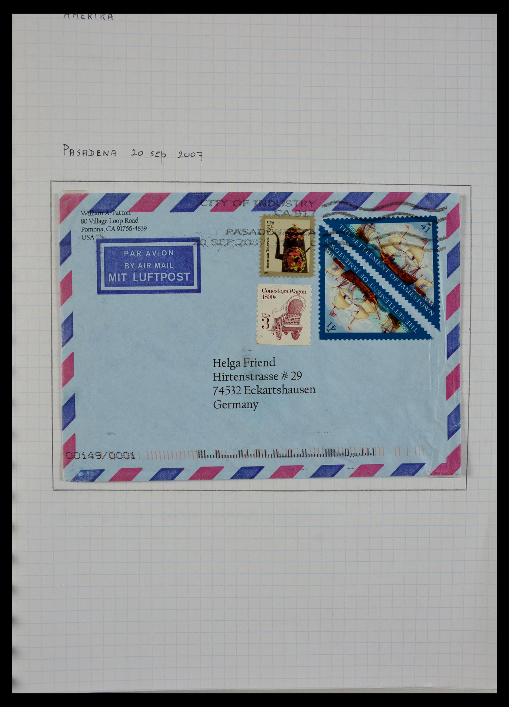 29465 007 - 29465 Triangular stamps on covers.