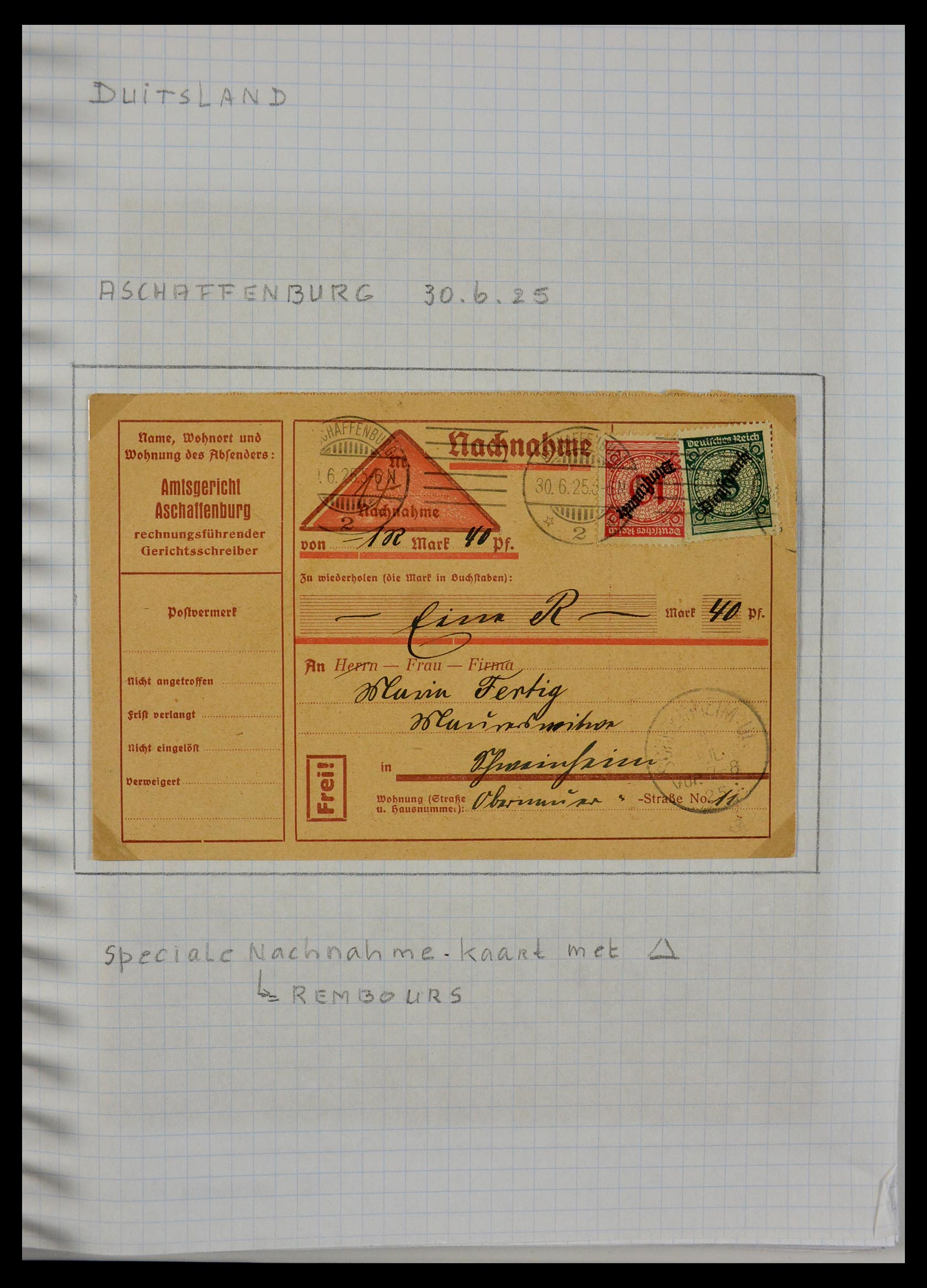29465 022 - 29465 Triangular stamps on covers.