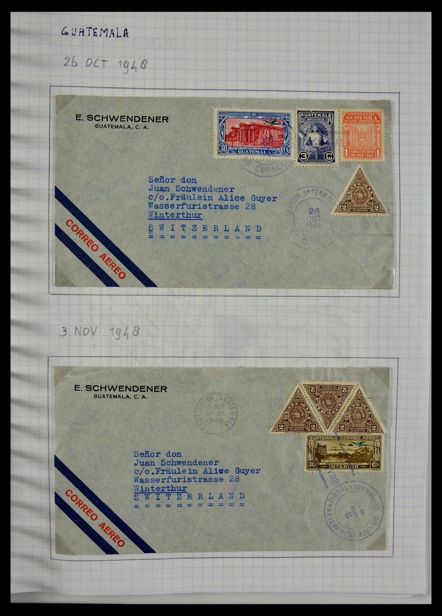 29465 034 - 29465 Triangular stamps on covers.