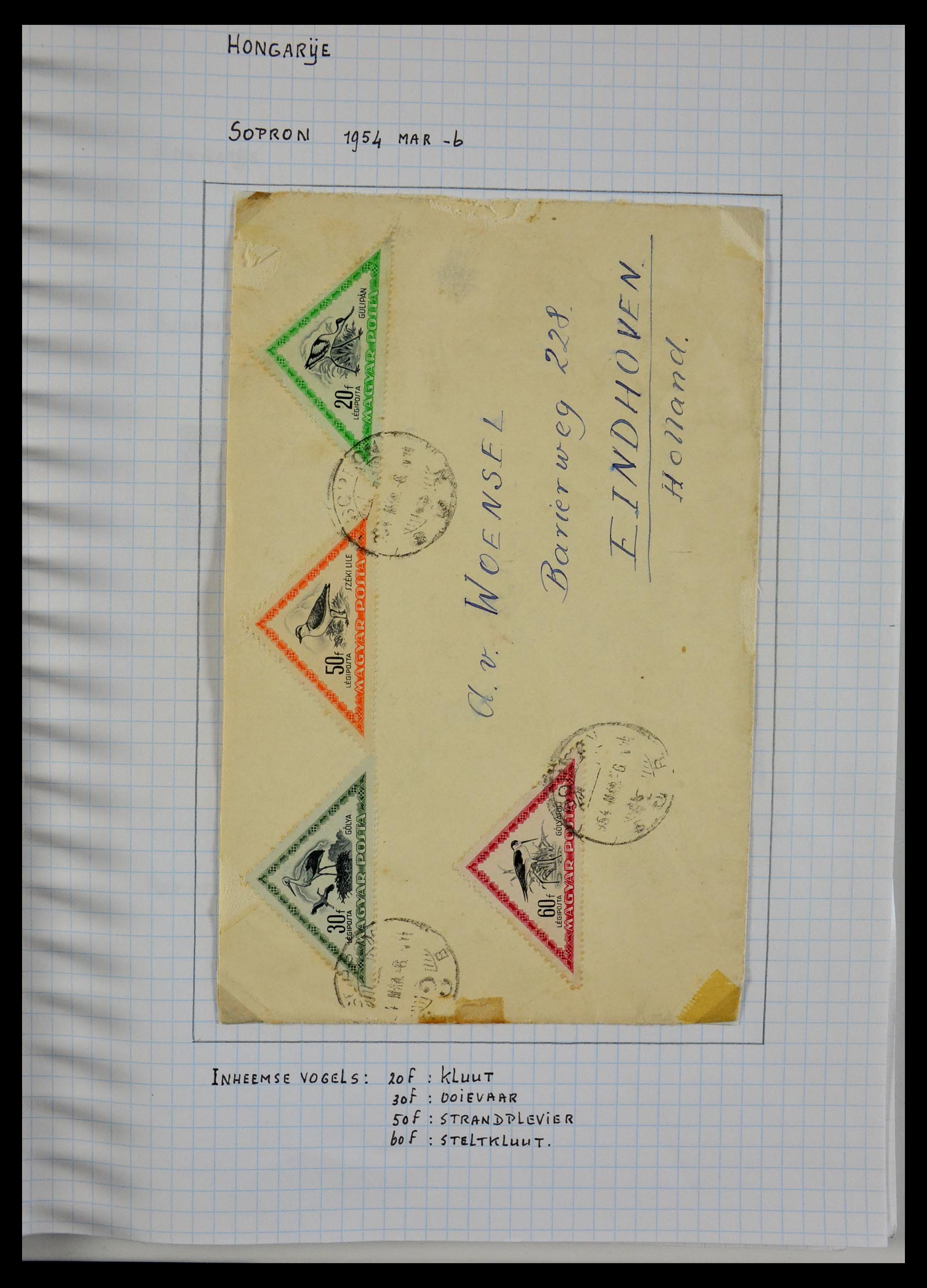 29465 040 - 29465 Triangular stamps on covers.