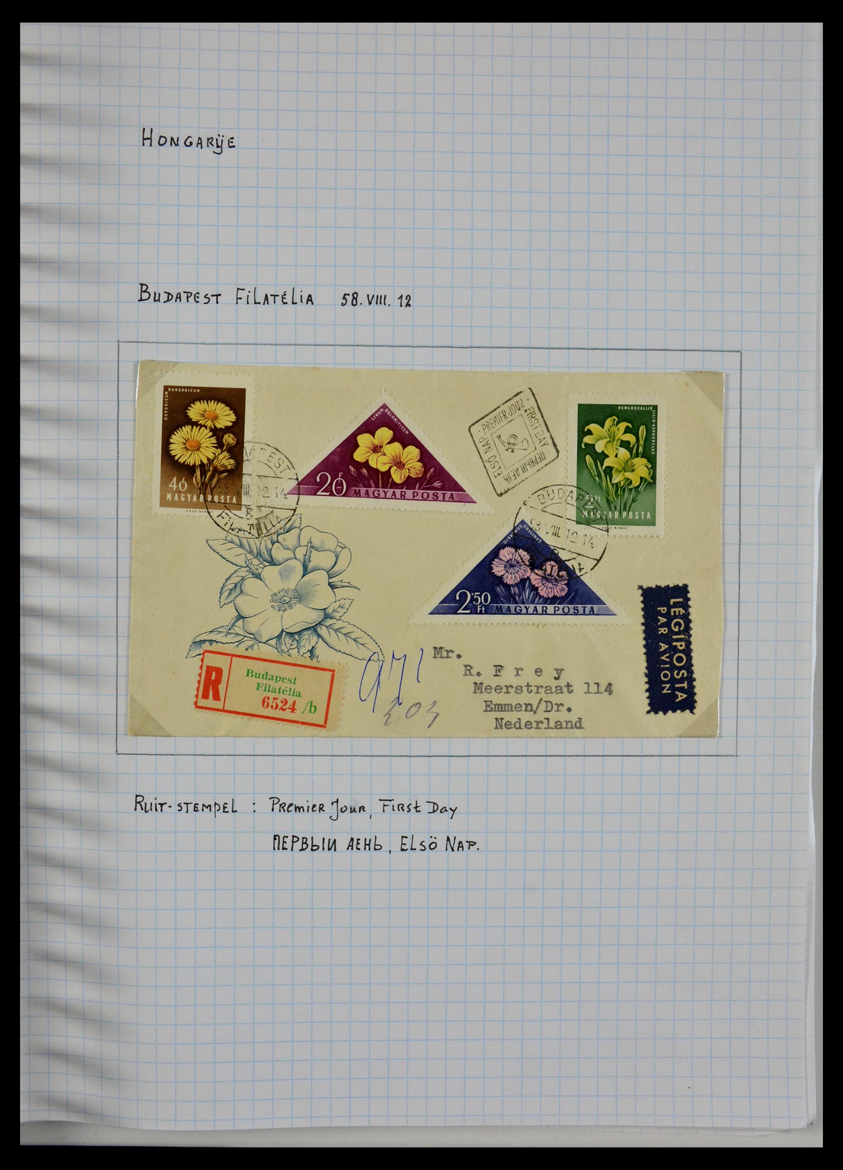 29465 041 - 29465 Triangular stamps on covers.