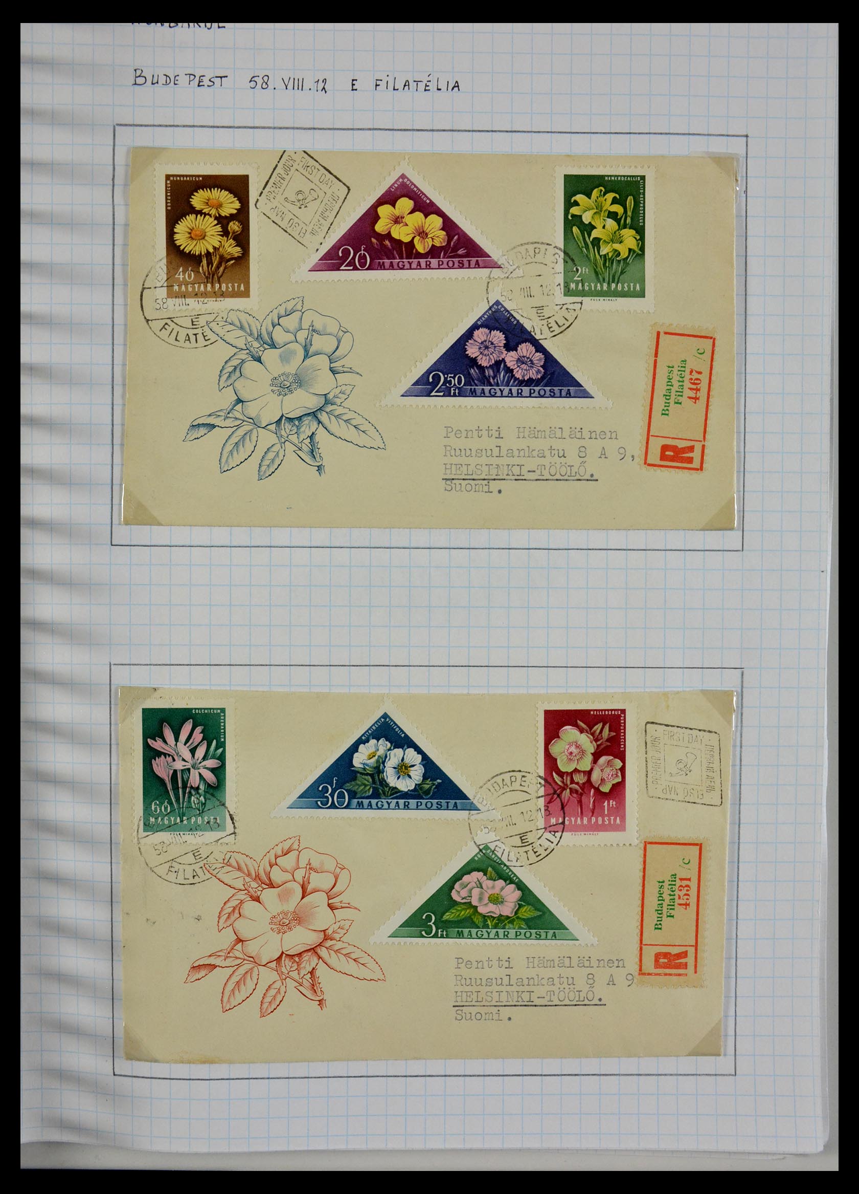 29465 044 - 29465 Triangular stamps on covers.