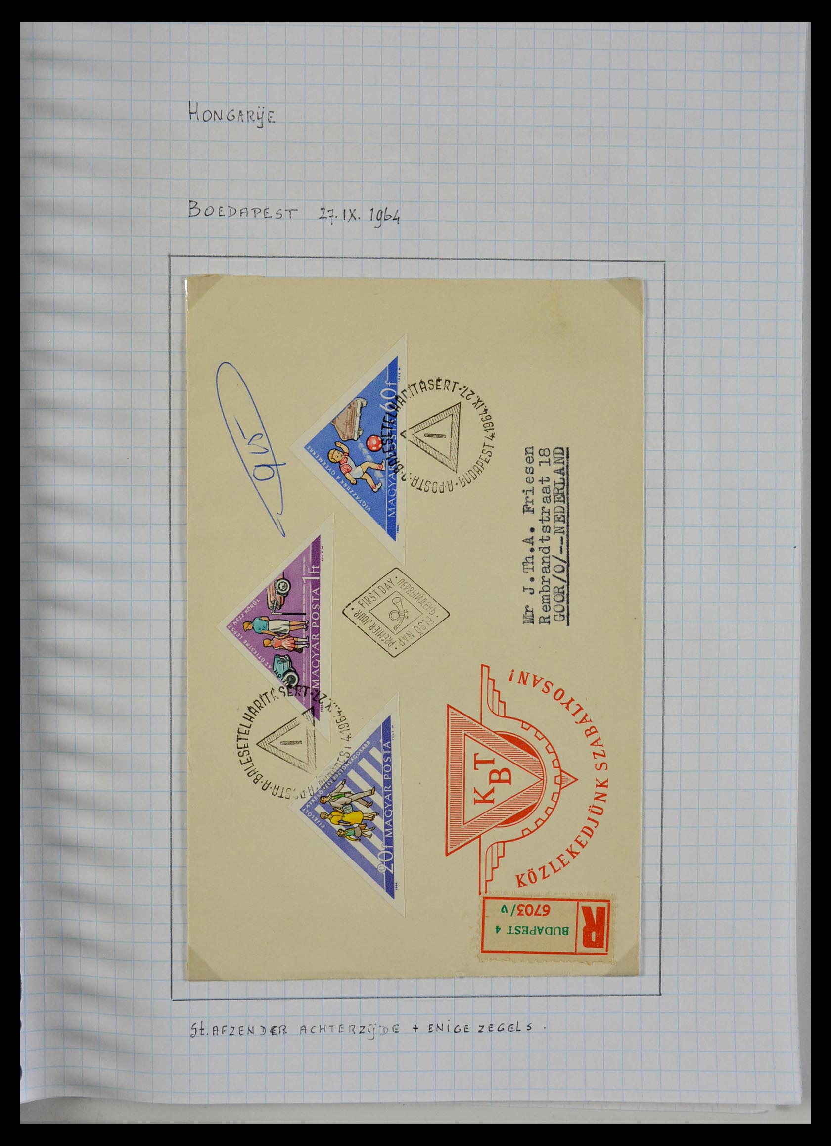 29465 050 - 29465 Triangular stamps on covers.
