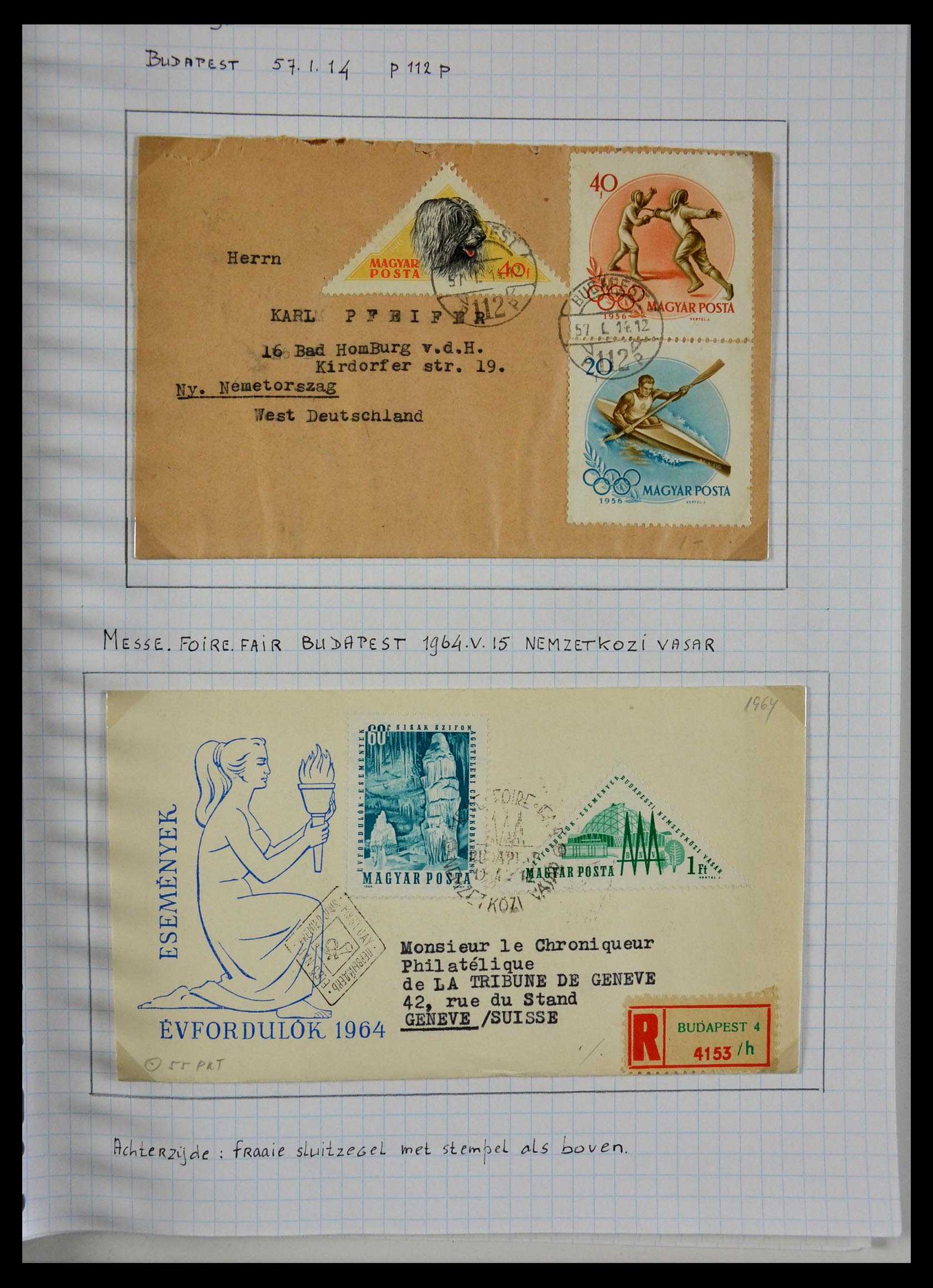 29465 051 - 29465 Triangular stamps on covers.