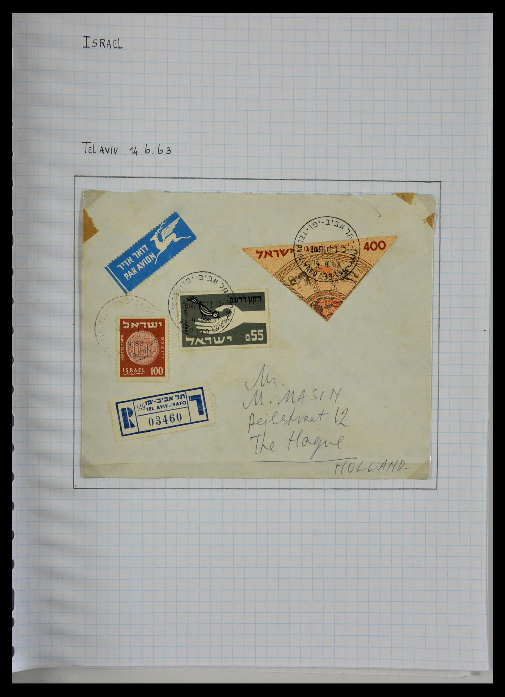 29465 057 - 29465 Triangular stamps on covers.