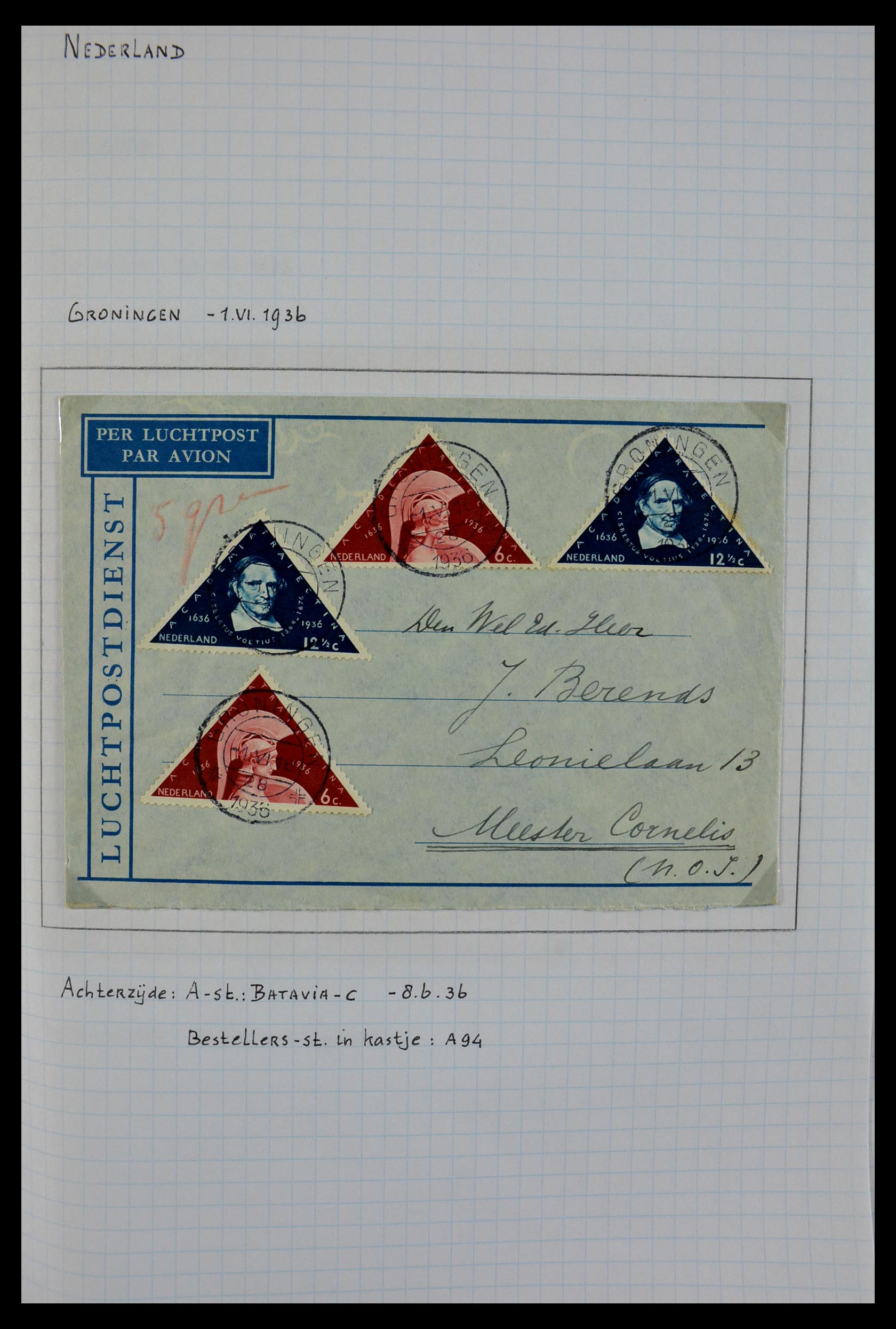 29465 077 - 29465 Triangular stamps on covers.