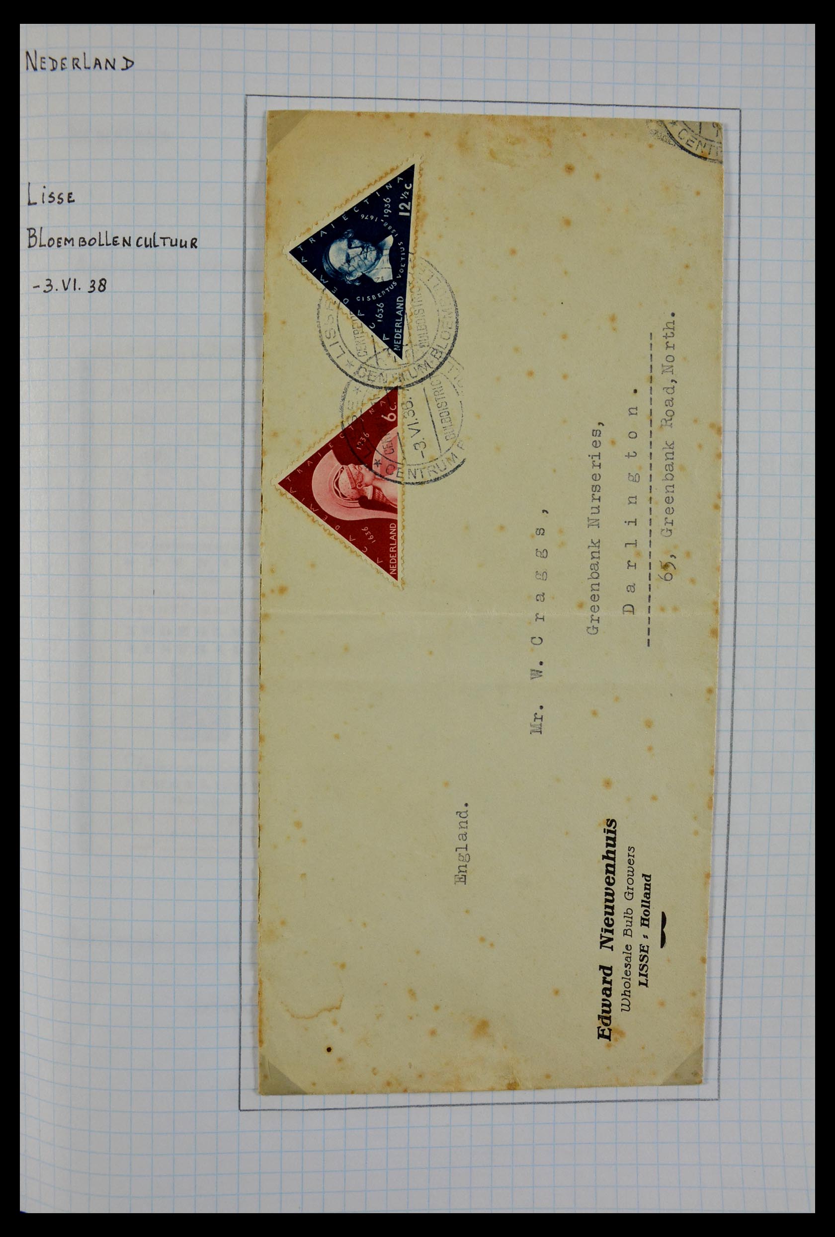 29465 080 - 29465 Triangular stamps on covers.
