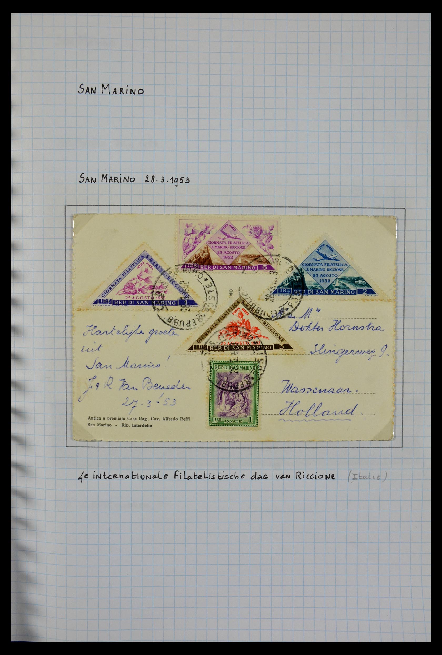 29465 111 - 29465 Triangular stamps on covers.