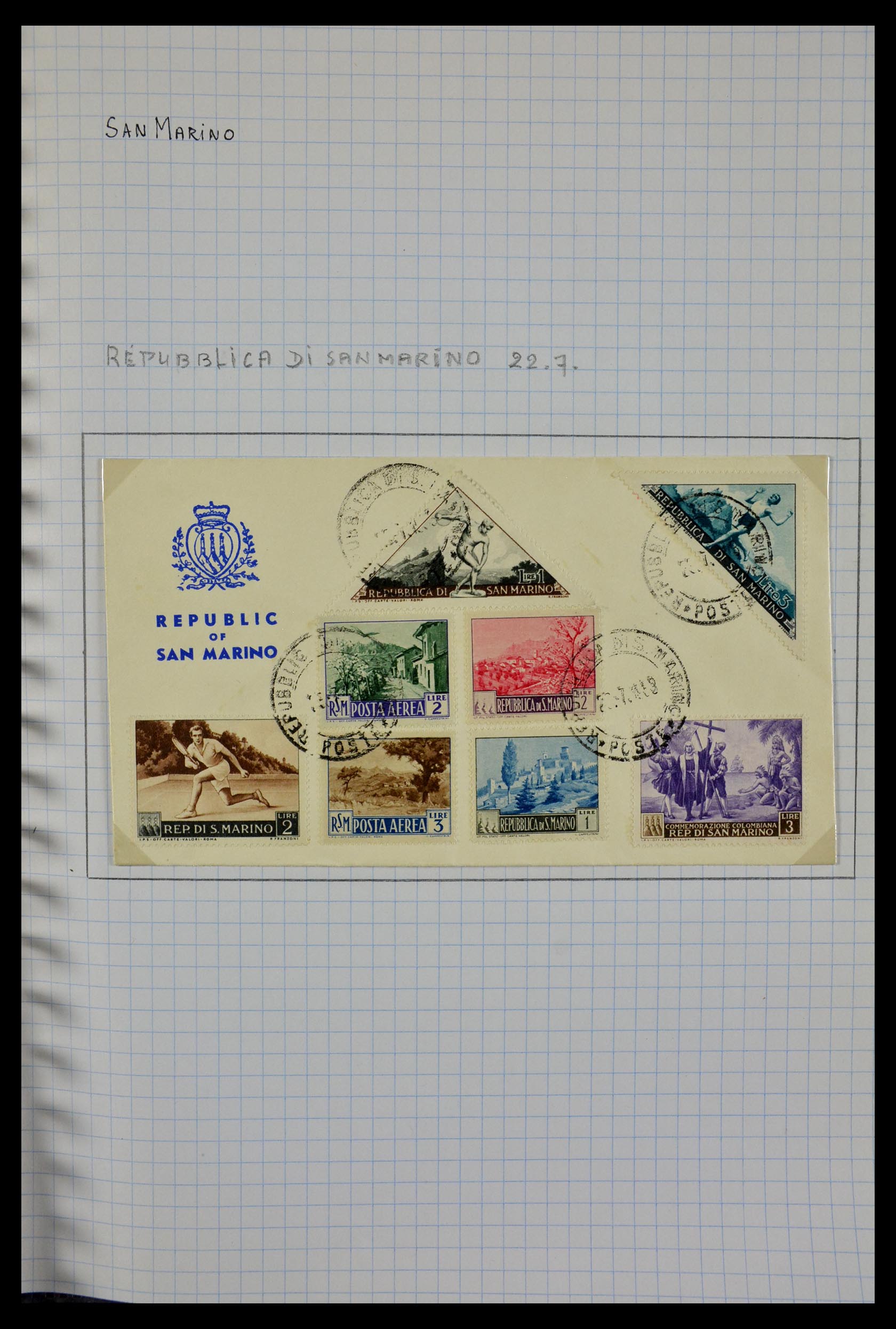 29465 113 - 29465 Triangular stamps on covers.