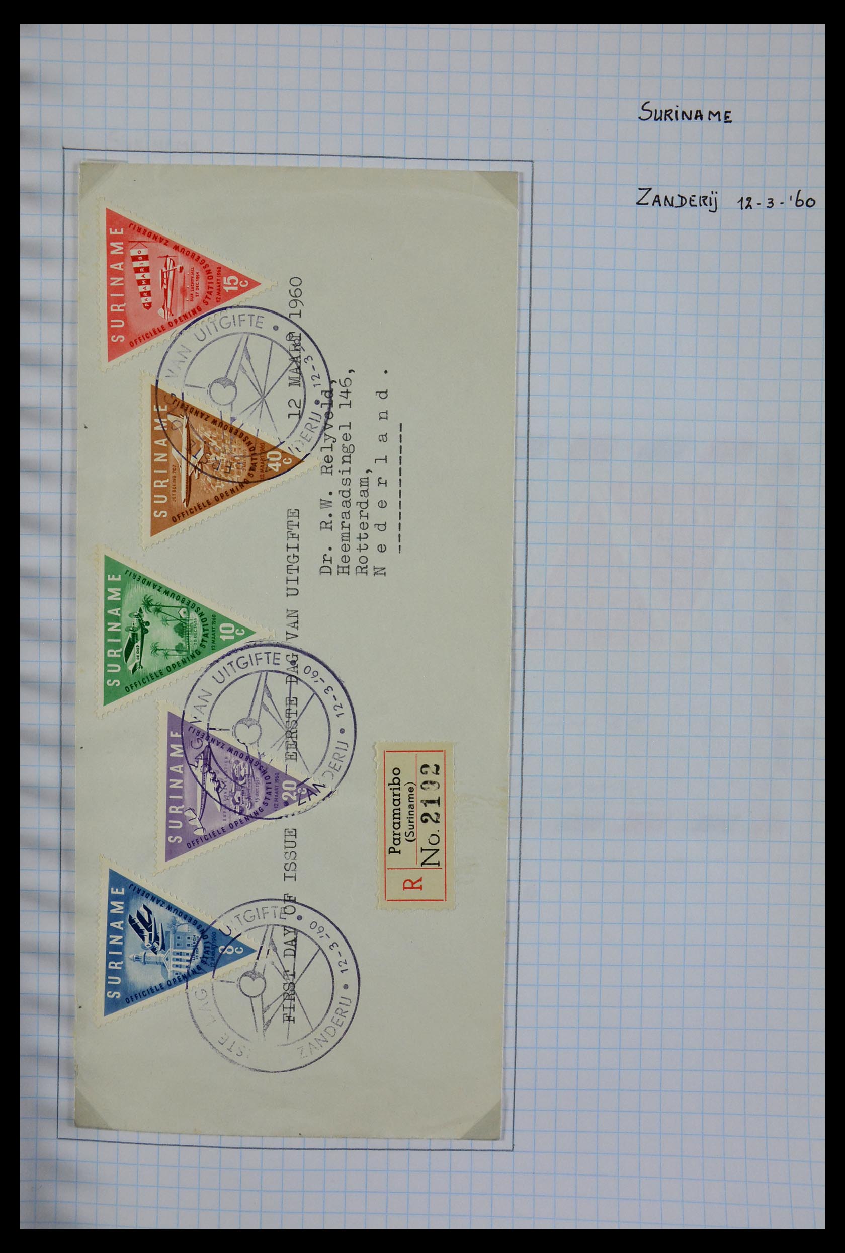 29465 125 - 29465 Triangular stamps on covers.