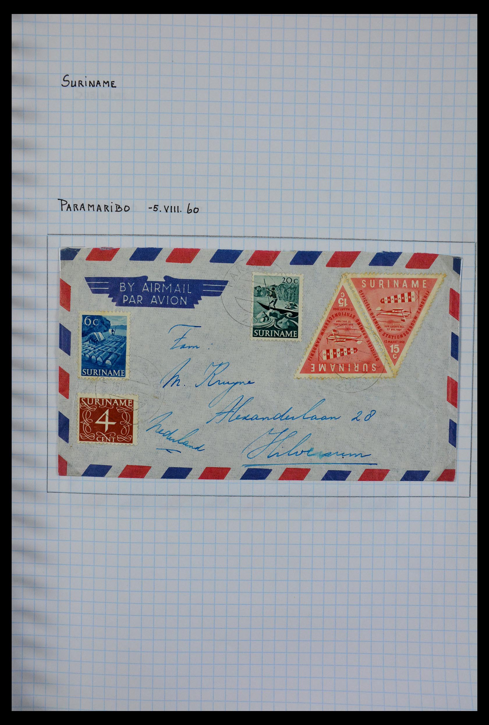 29465 126 - 29465 Triangular stamps on covers.