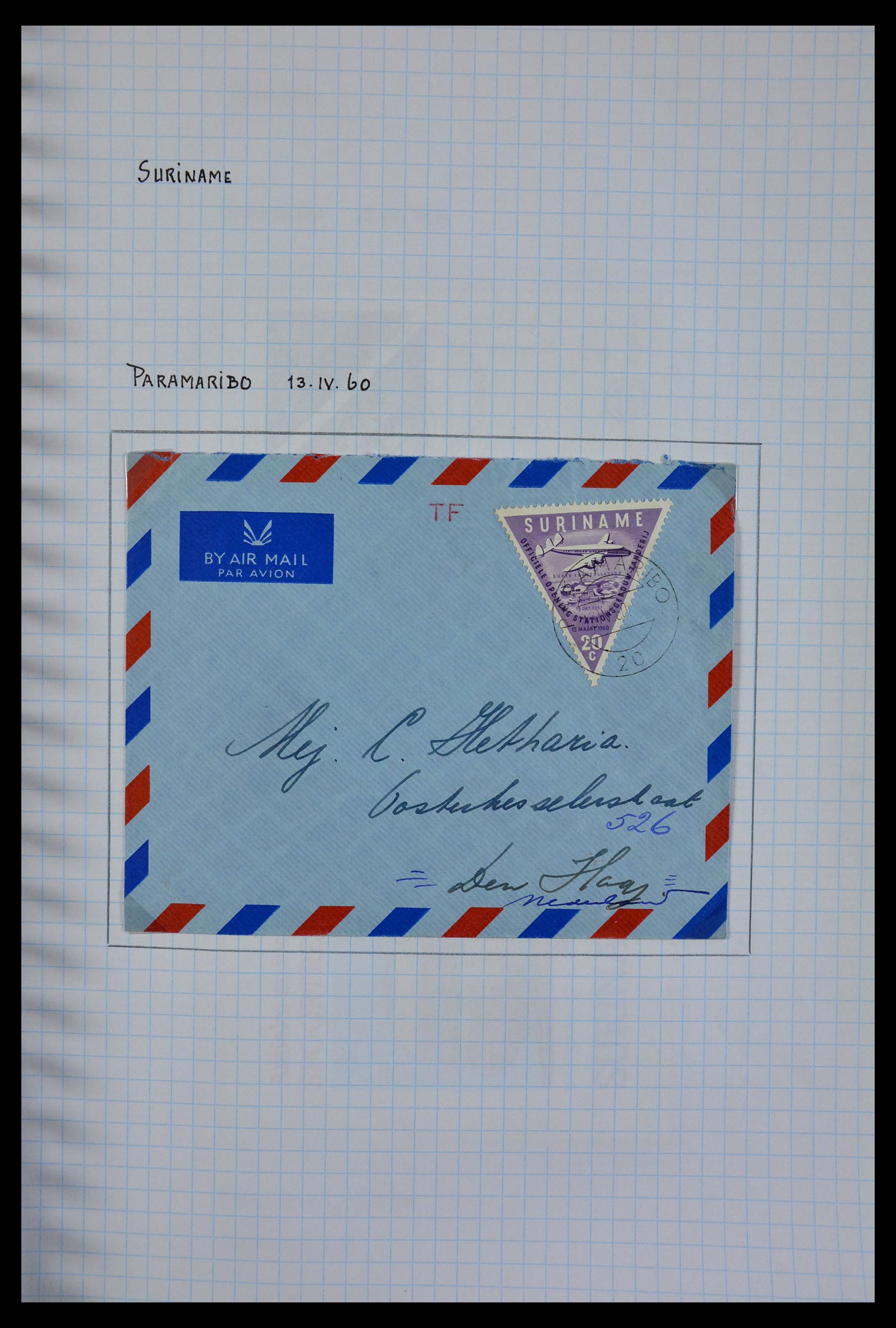 29465 127 - 29465 Triangular stamps on covers.