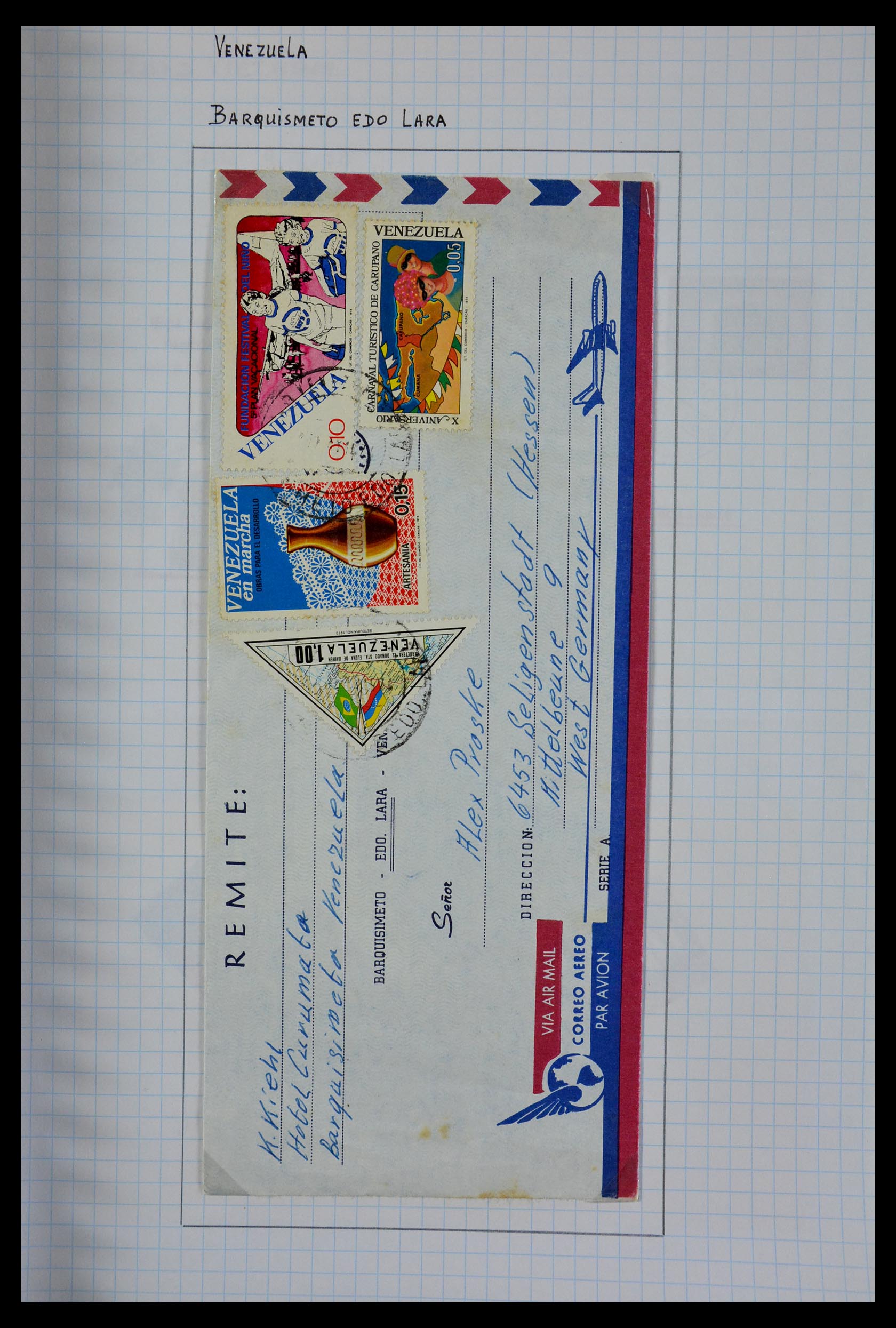 29465 140 - 29465 Triangular stamps on covers.