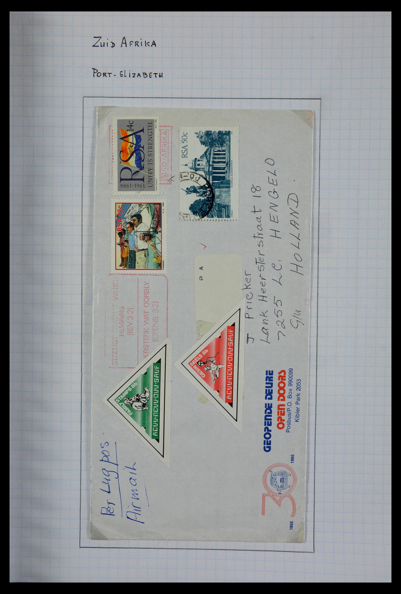 29465 142 - 29465 Triangular stamps on covers.