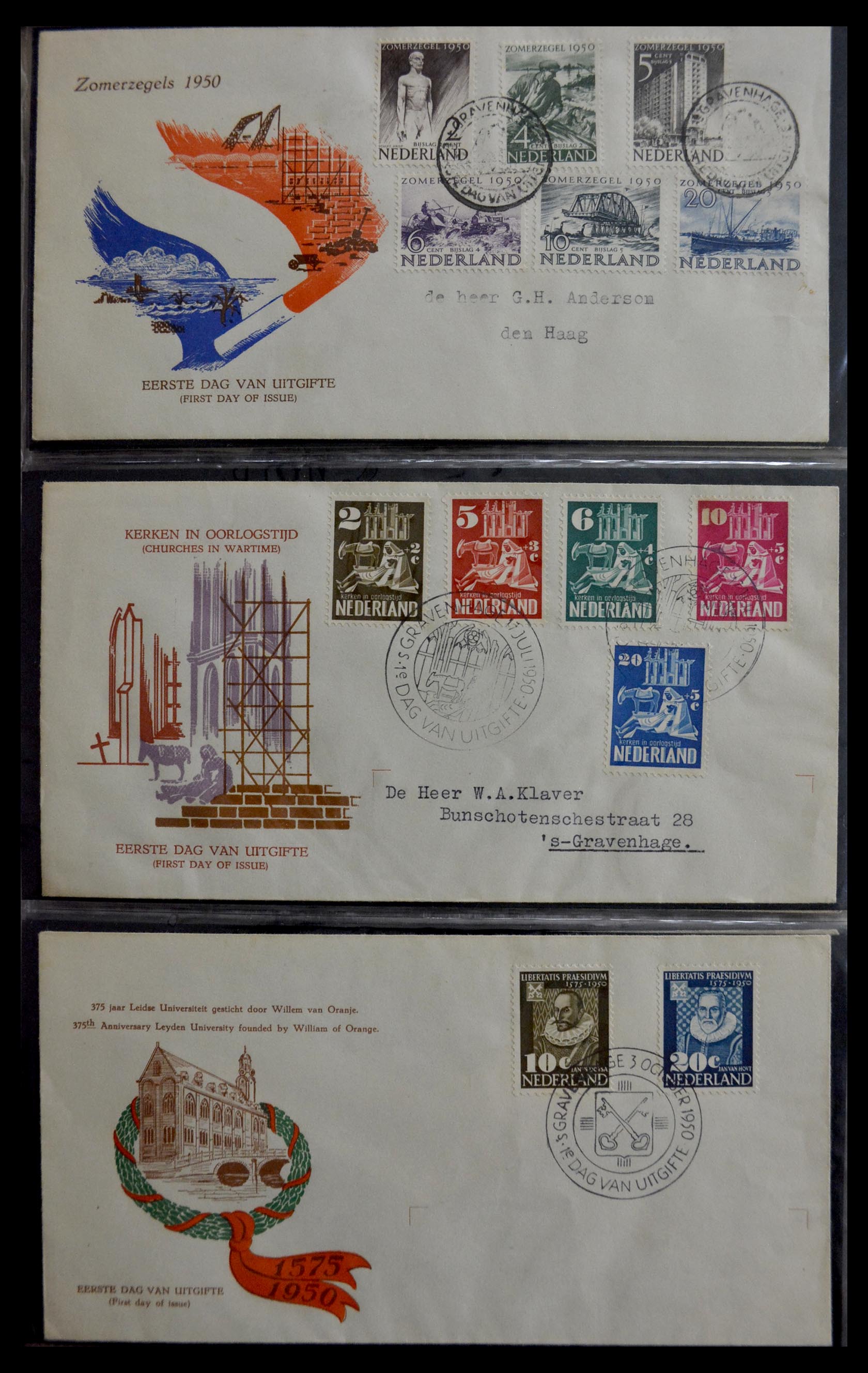 29470 001 - 29470 Netherlands FDC's 1950-1967.