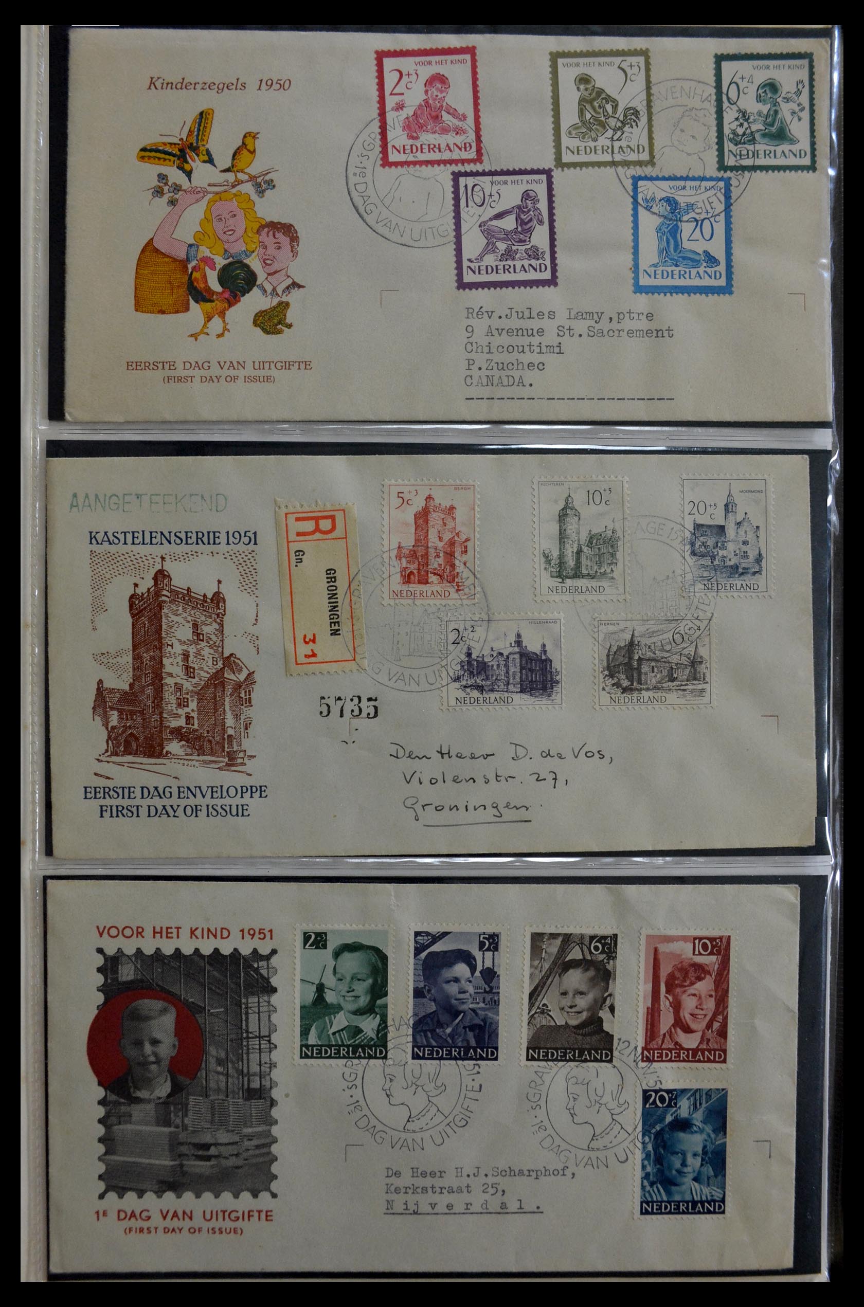 29470 002 - 29470 Netherlands FDC's 1950-1967.