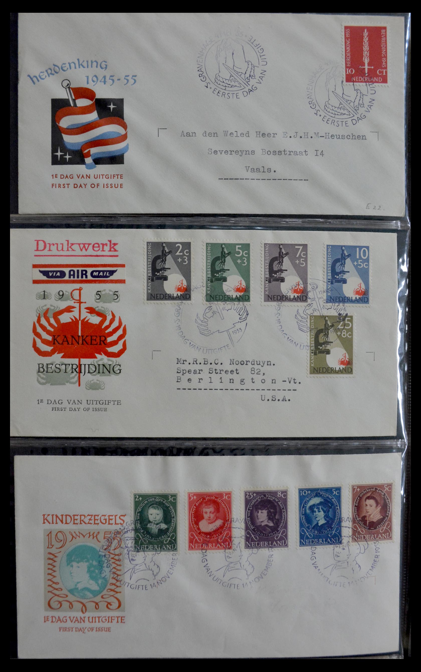 29470 008 - 29470 Netherlands FDC's 1950-1967.