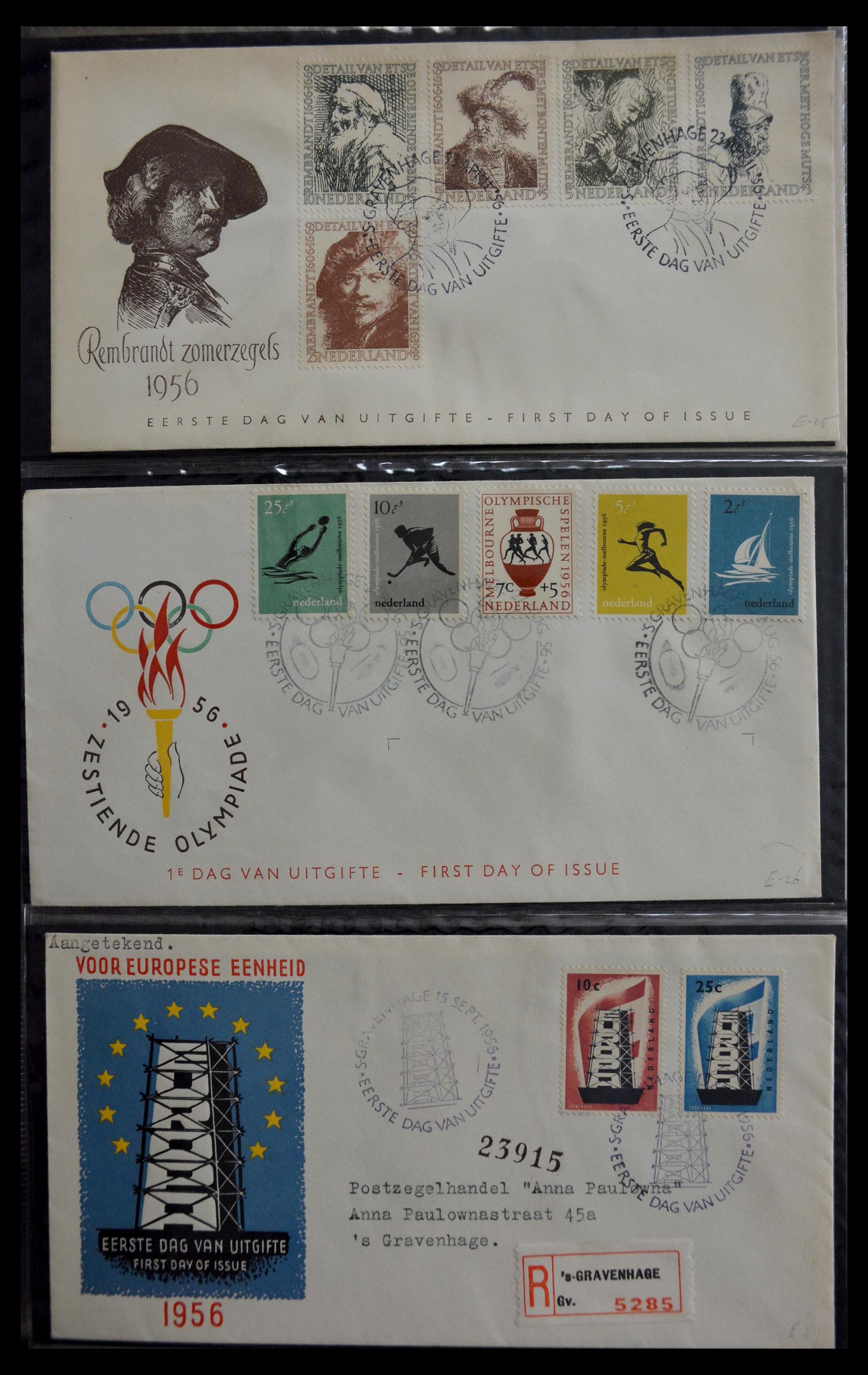 29470 009 - 29470 Netherlands FDC's 1950-1967.