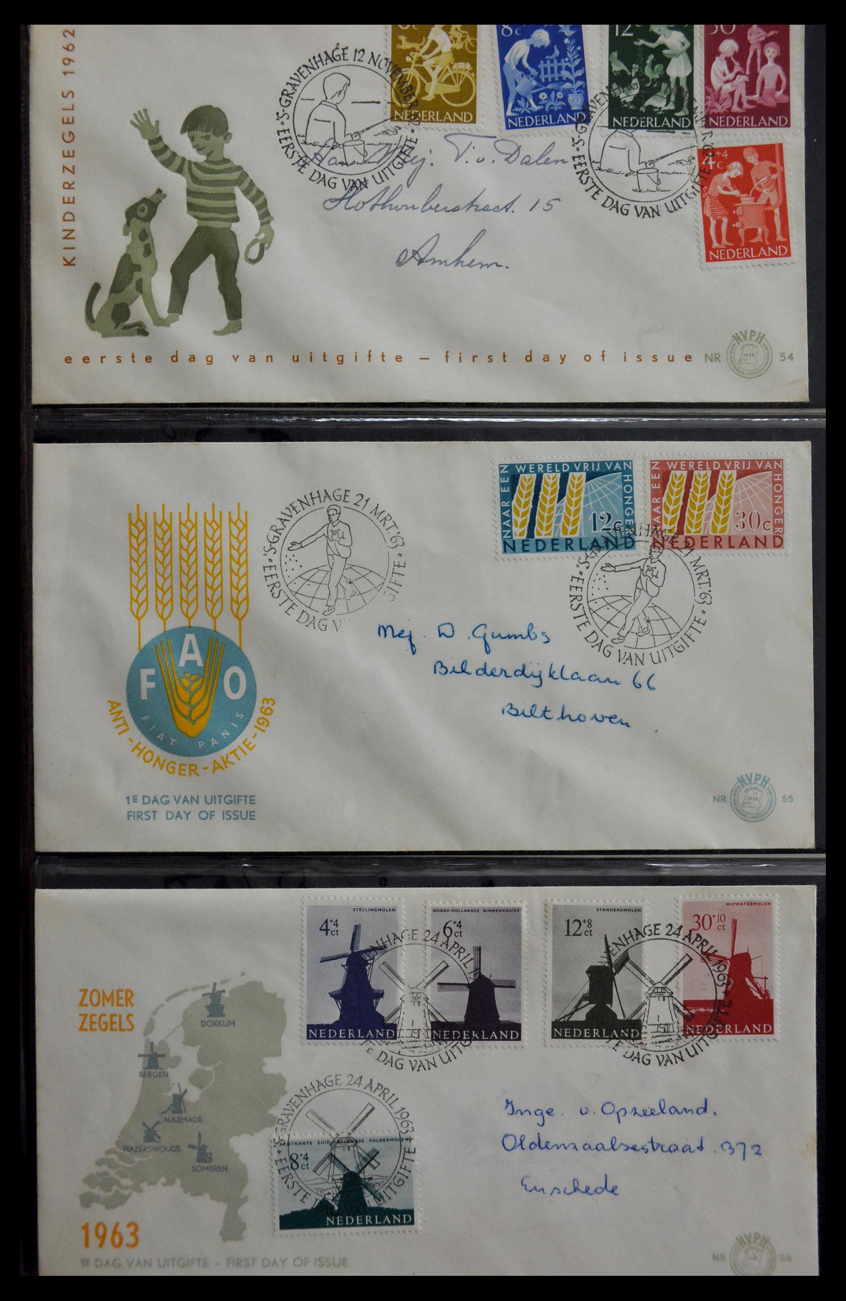 29470 019 - 29470 Netherlands FDC's 1950-1967.