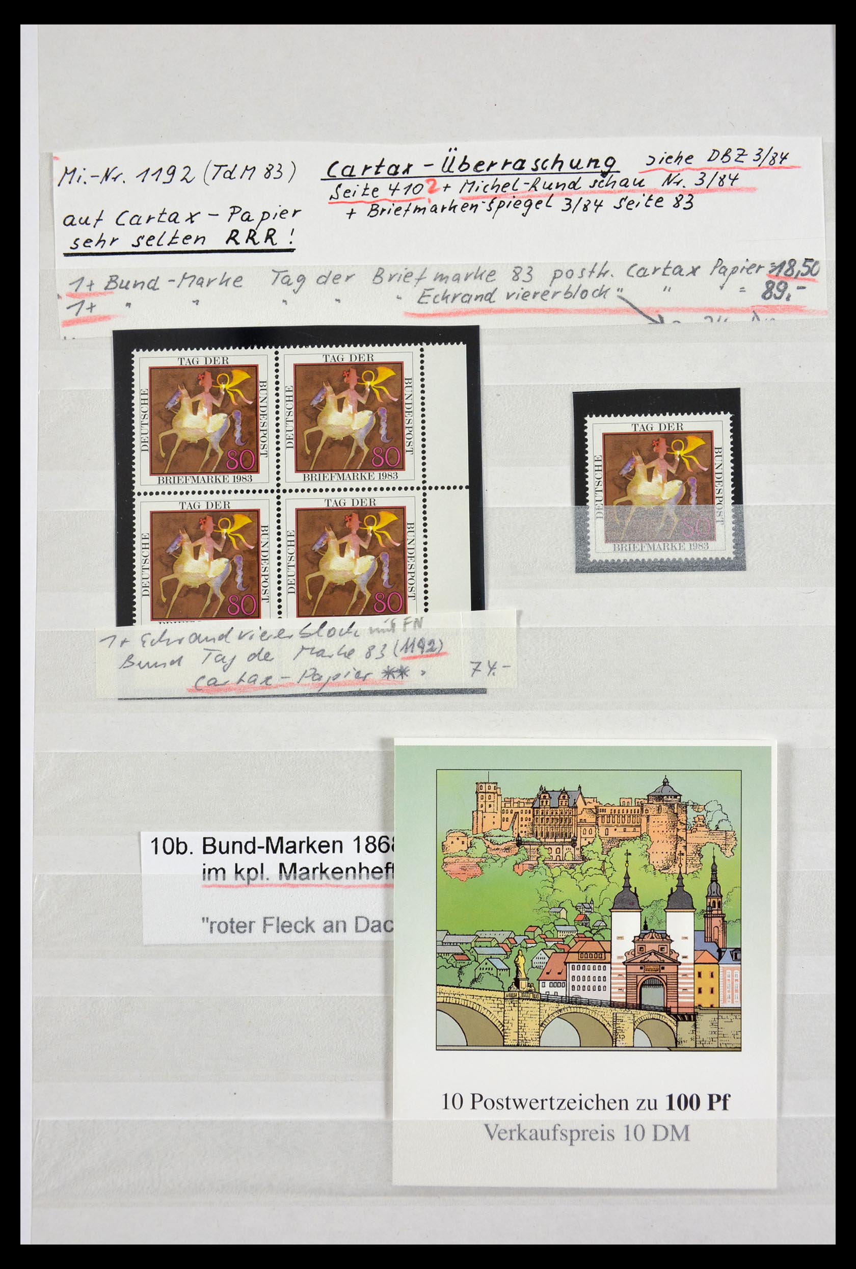 29491 024 - 29491 Bundespost plateflaws 1957-1994.