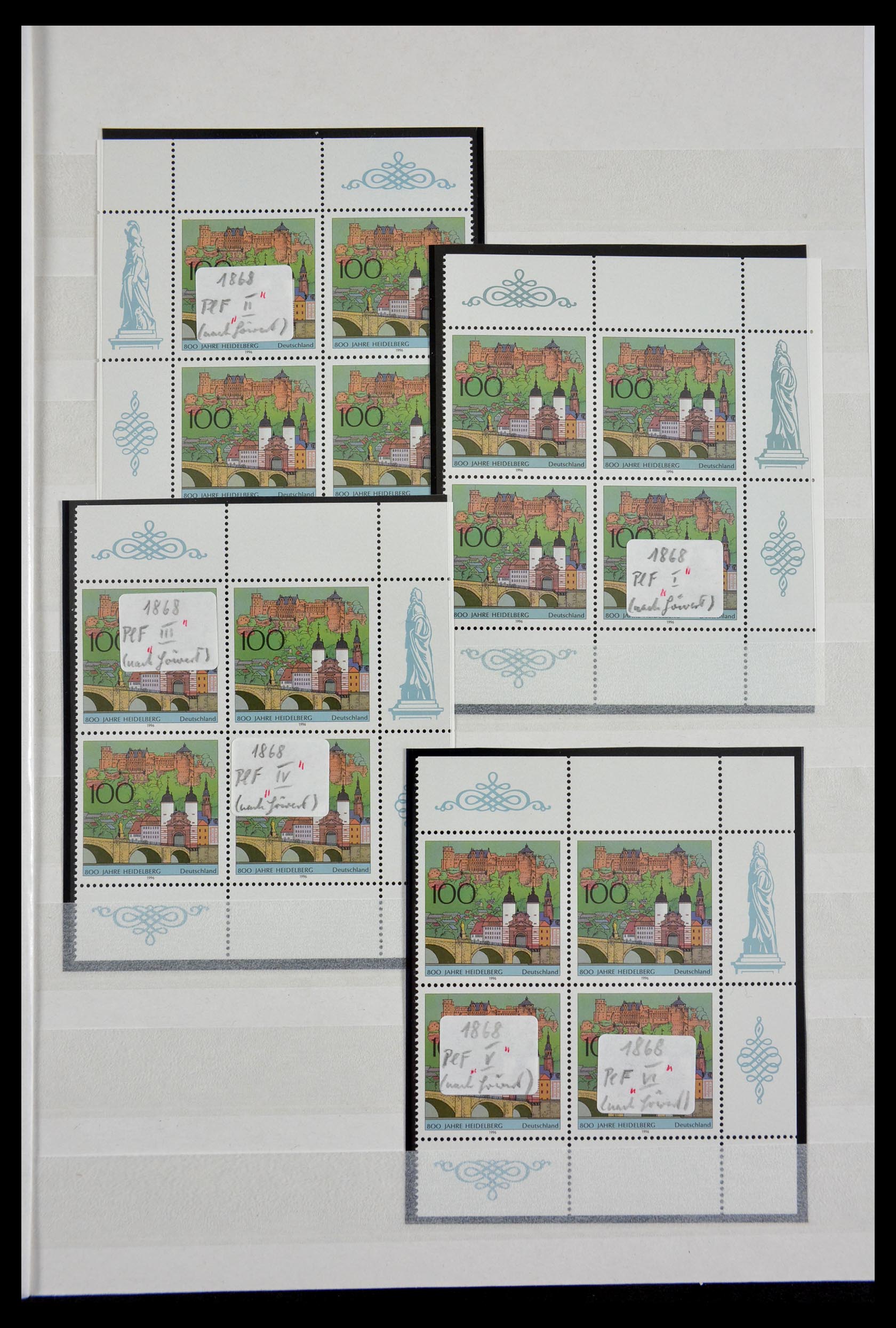 29491 025 - 29491 Bundespost plateflaws 1957-1994.