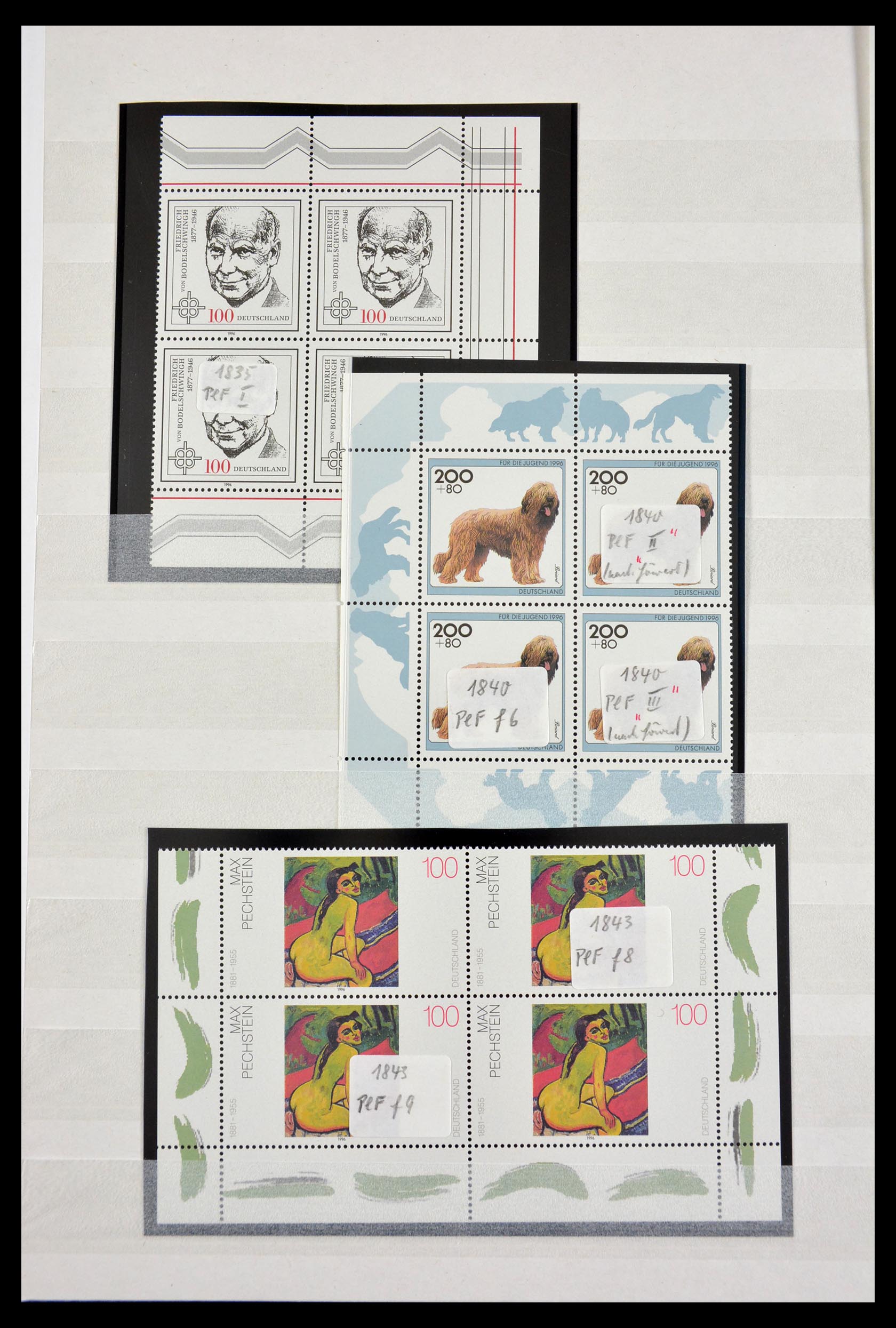 29491 036 - 29491 Bundespost plateflaws 1957-1994.