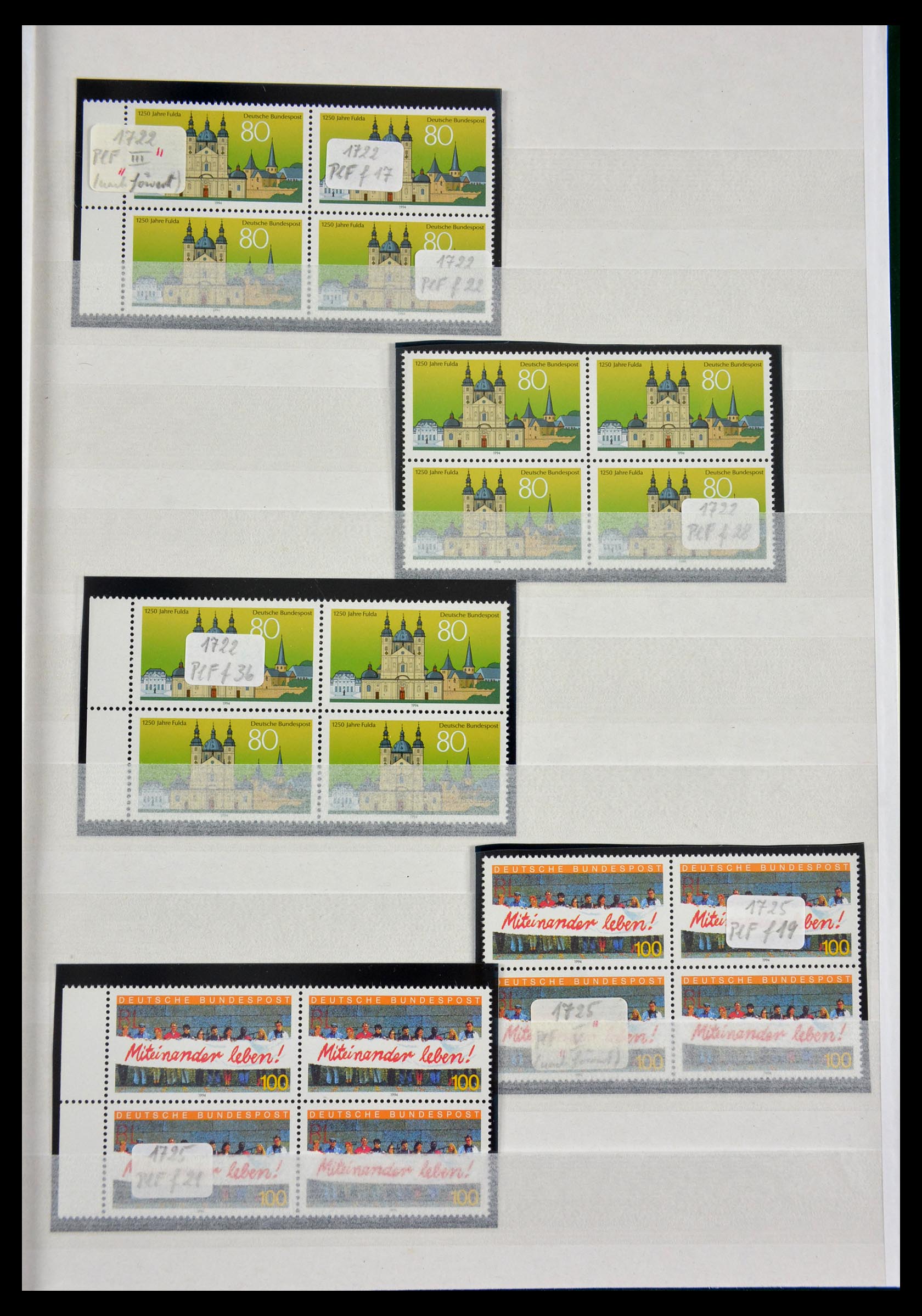 29491 057 - 29491 Bundespost plateflaws 1957-1994.