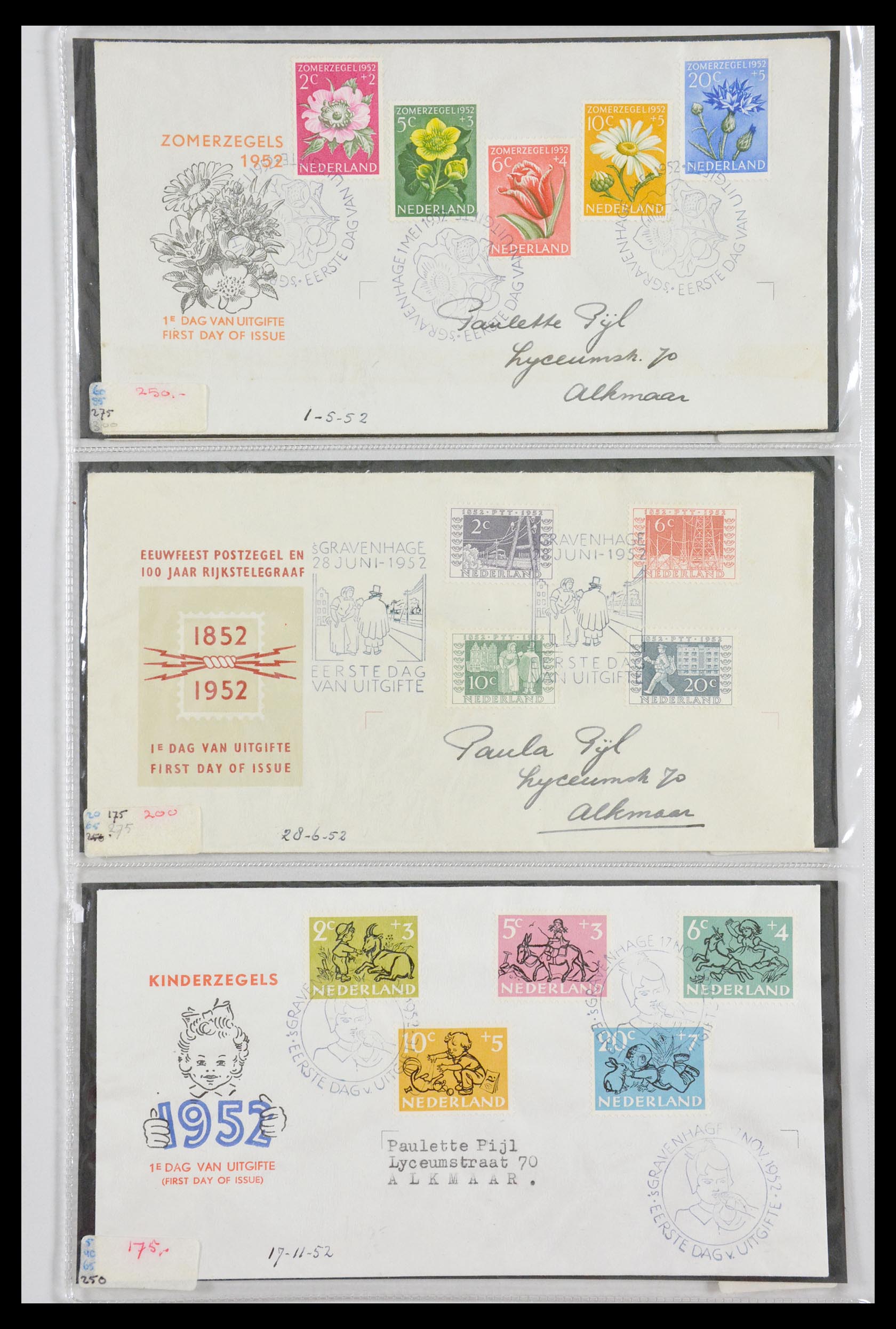 29540 004 - 29540 Netherlands 1950-1982 FDC's.