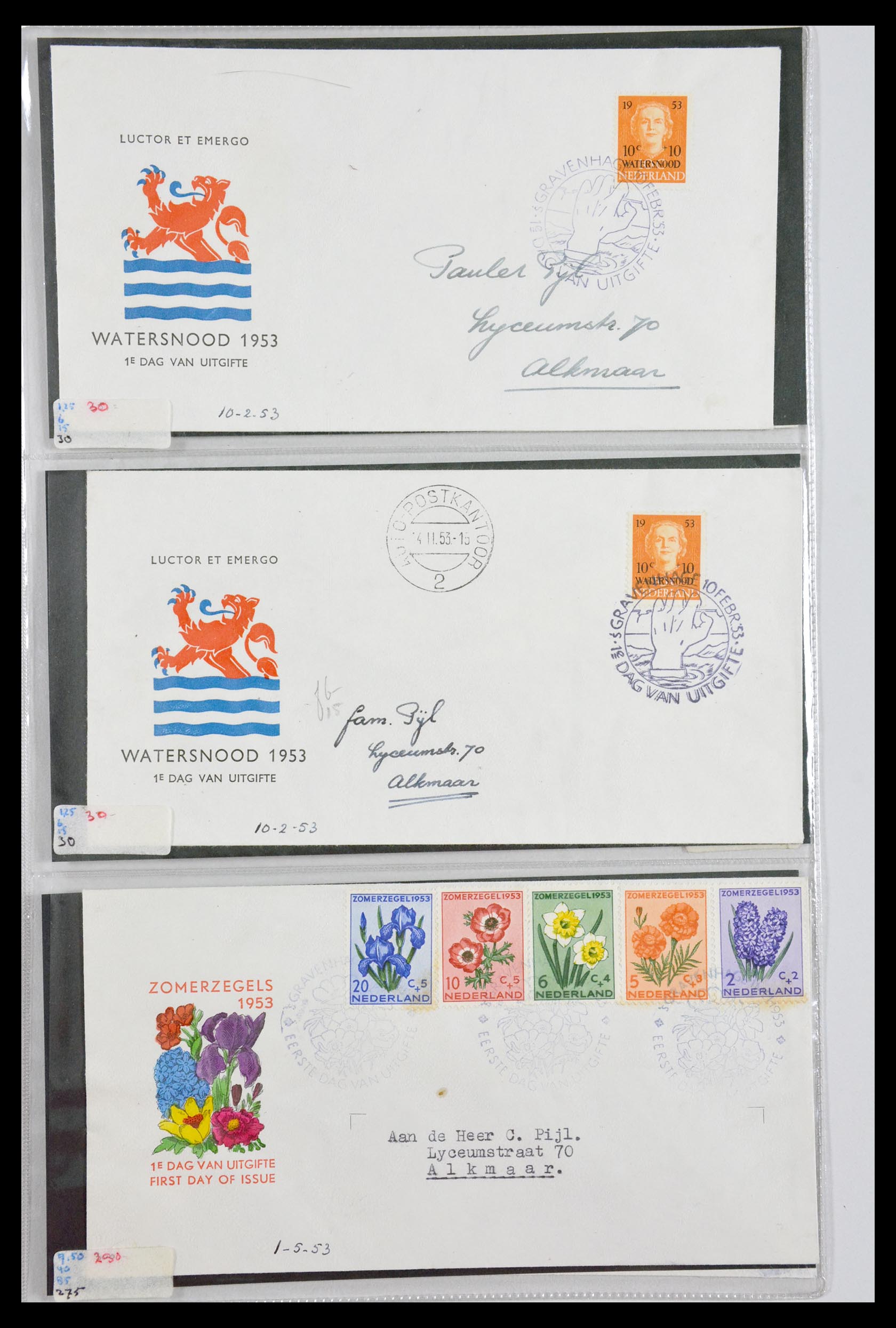 29540 005 - 29540 Netherlands 1950-1982 FDC's.