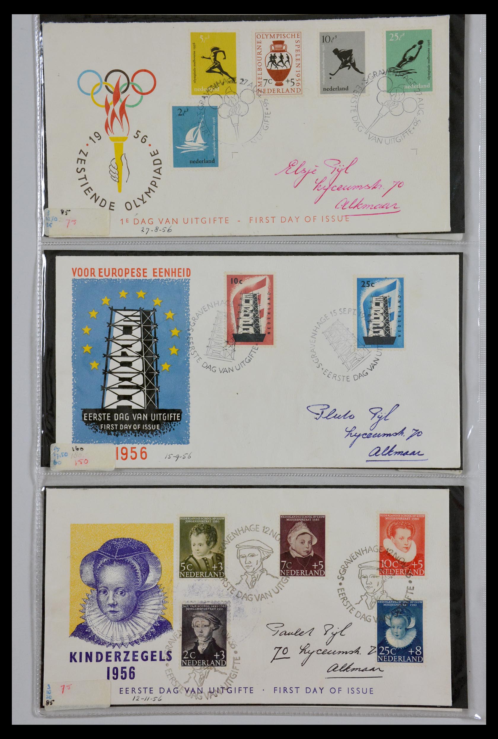 29540 010 - 29540 Netherlands 1950-1982 FDC's.