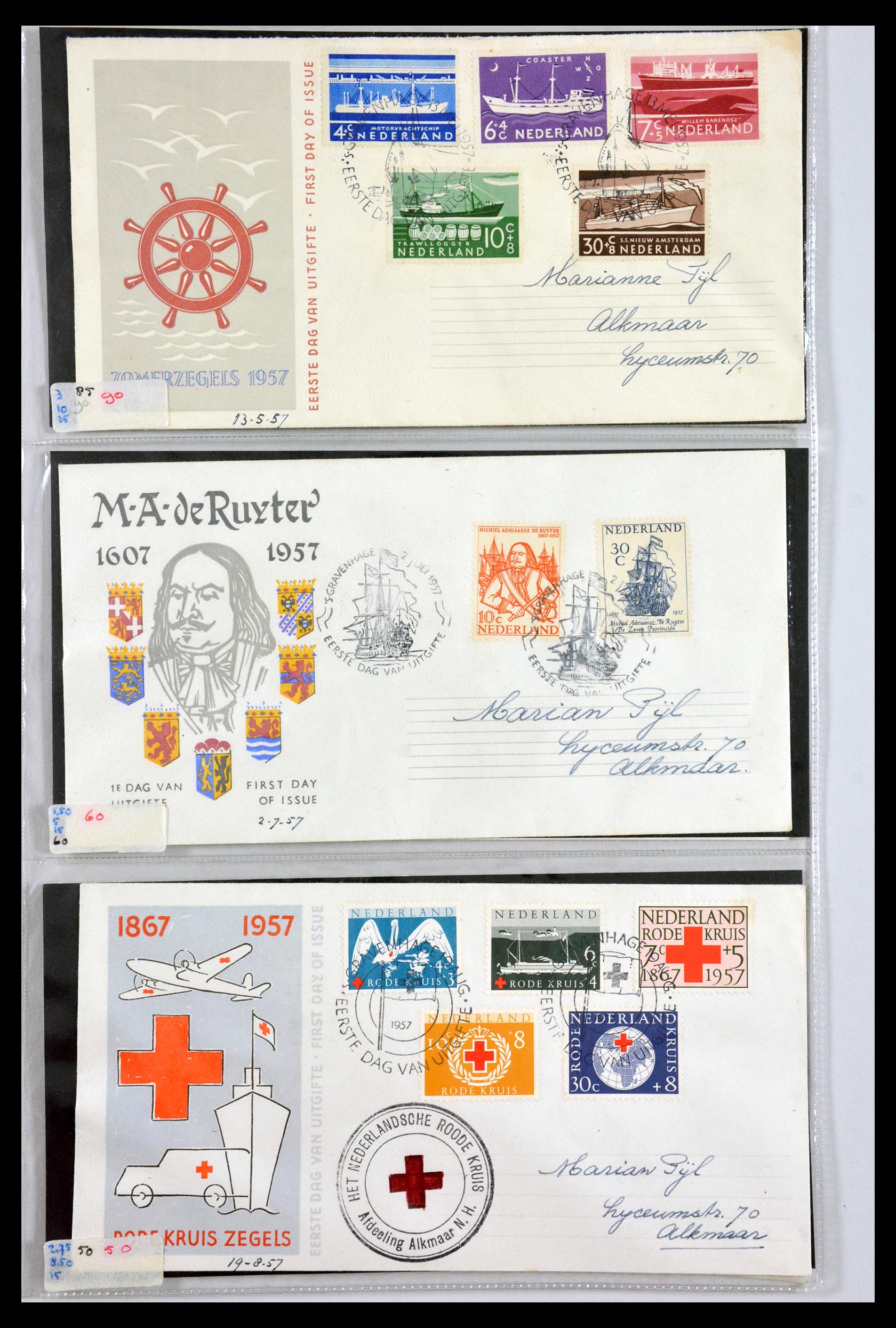 29540 011 - 29540 Netherlands 1950-1982 FDC's.