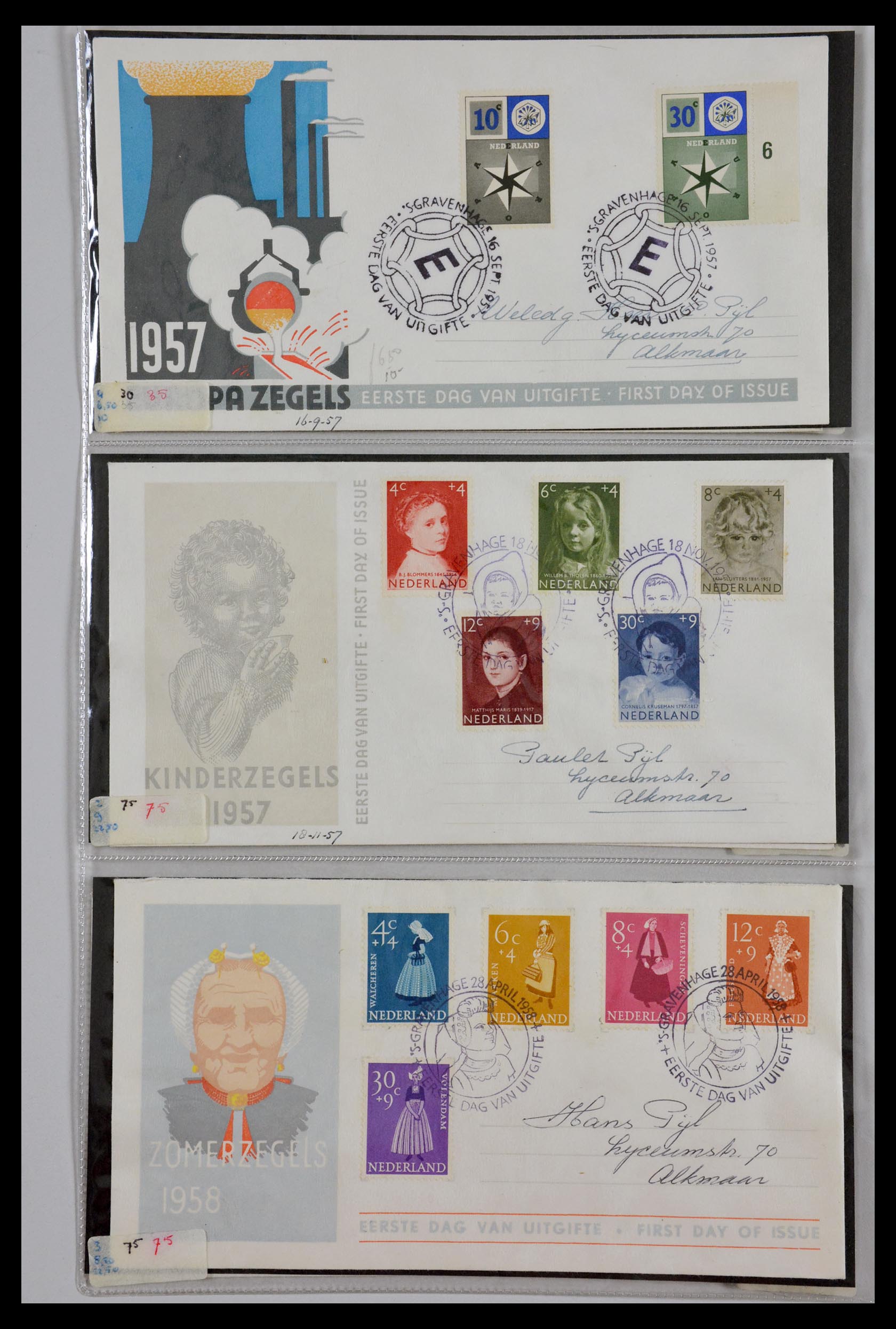 29540 012 - 29540 Netherlands 1950-1982 FDC's.