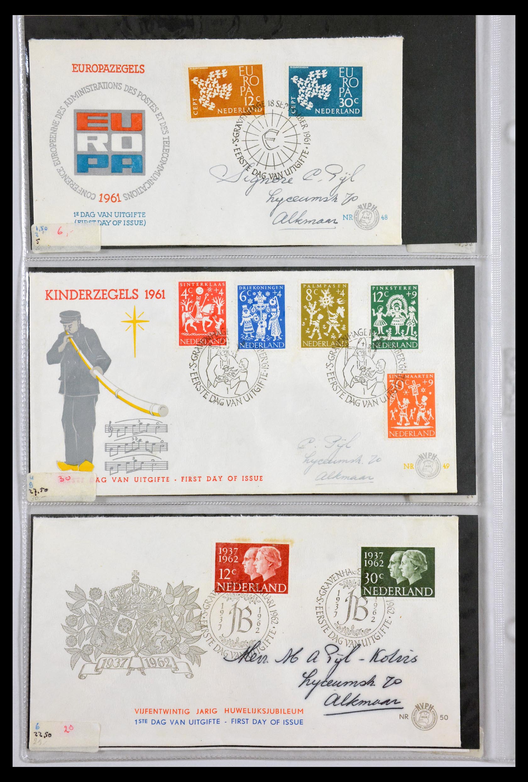 29540 018 - 29540 Netherlands 1950-1982 FDC's.