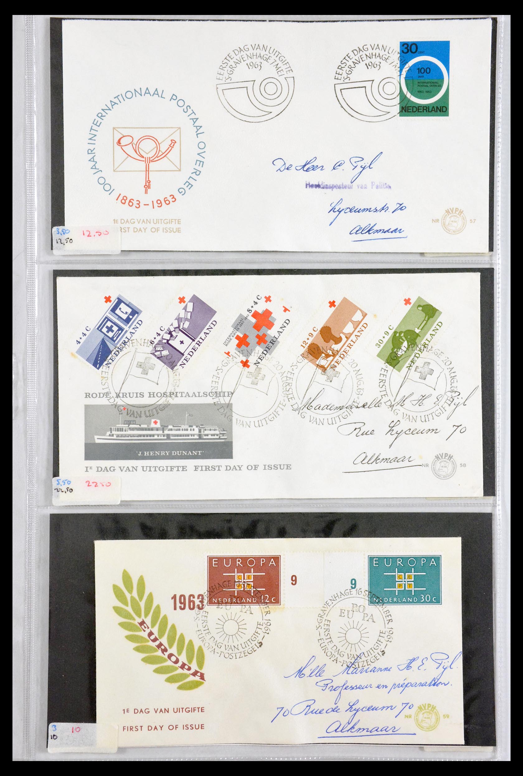 29540 021 - 29540 Netherlands 1950-1982 FDC's.