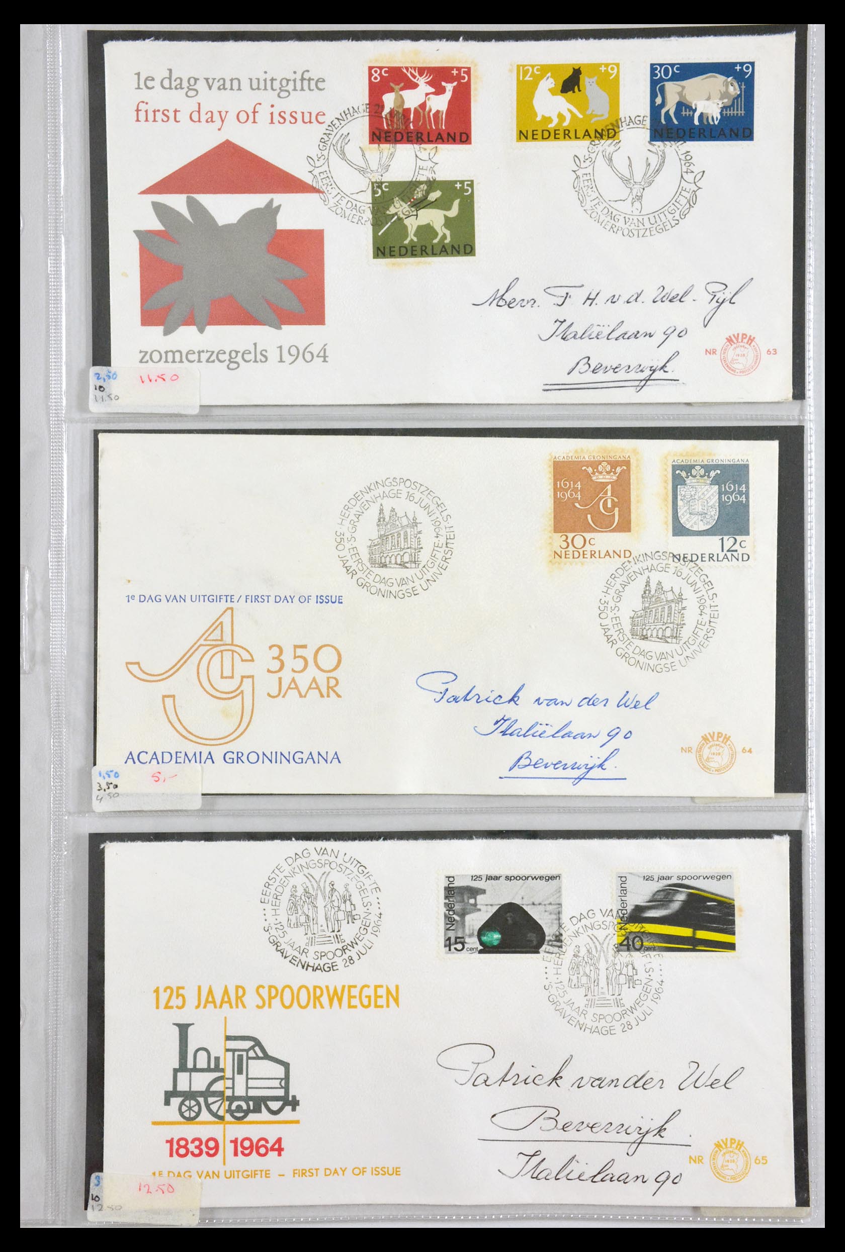 29540 023 - 29540 Netherlands 1950-1982 FDC's.