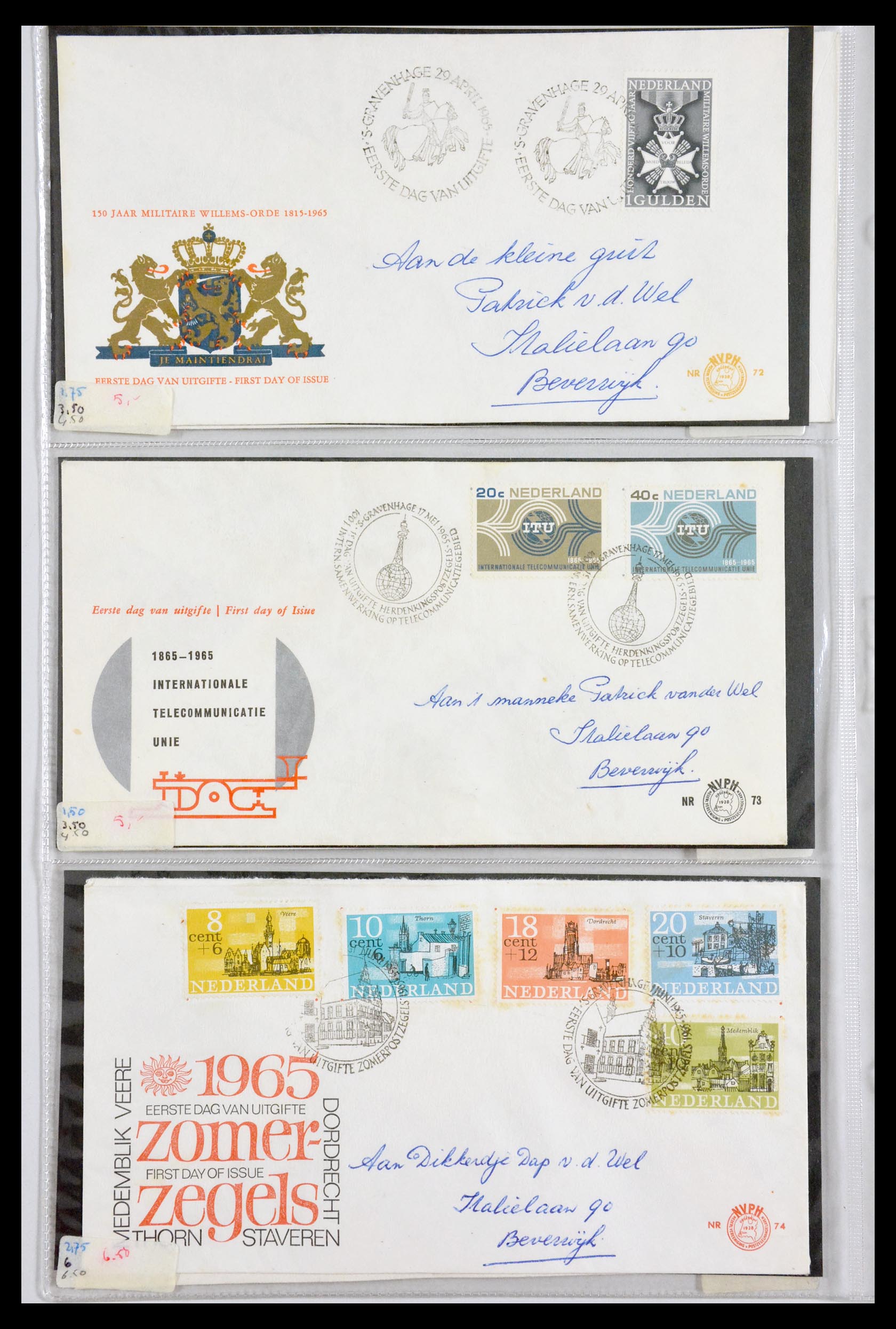 29540 026 - 29540 Netherlands 1950-1982 FDC's.